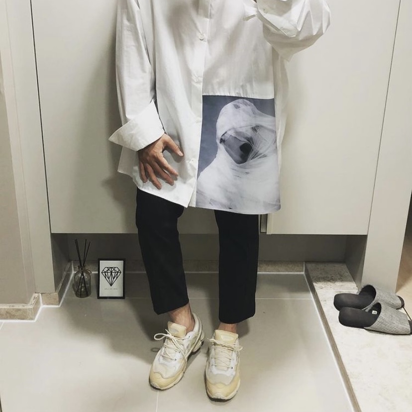 Adidas x Raf Simons Ozweego 3 White 착용 스타일