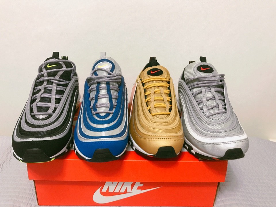 Nike Air Max 97 OG Black Volt Asia, Nike Air Max 97 G Silver Bullet 착용 스타일