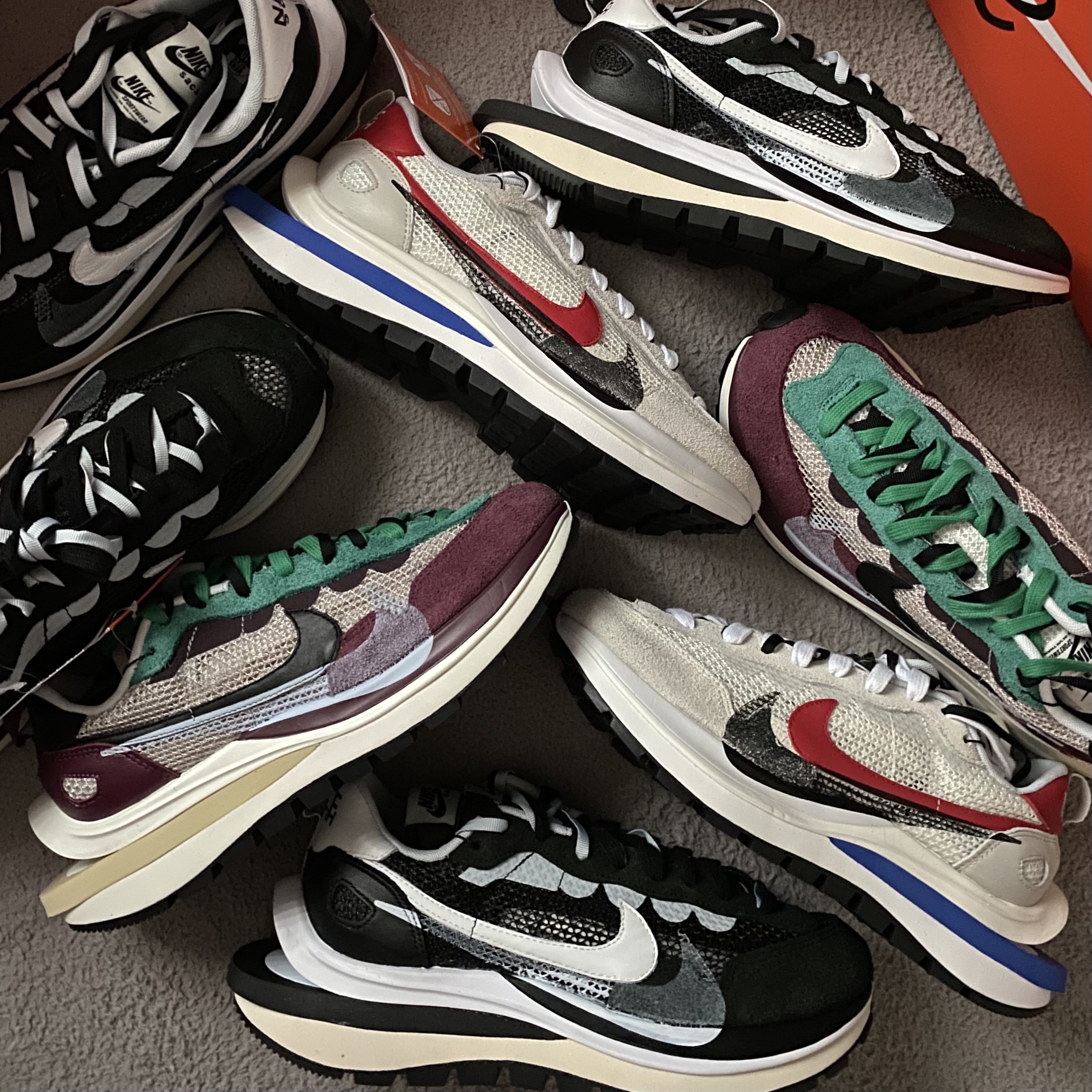 Nike x Sacai VaporWaffle Black White, Nike x Sacai VaporWaffle Royal Fuchsia 착용 스타일 - 1