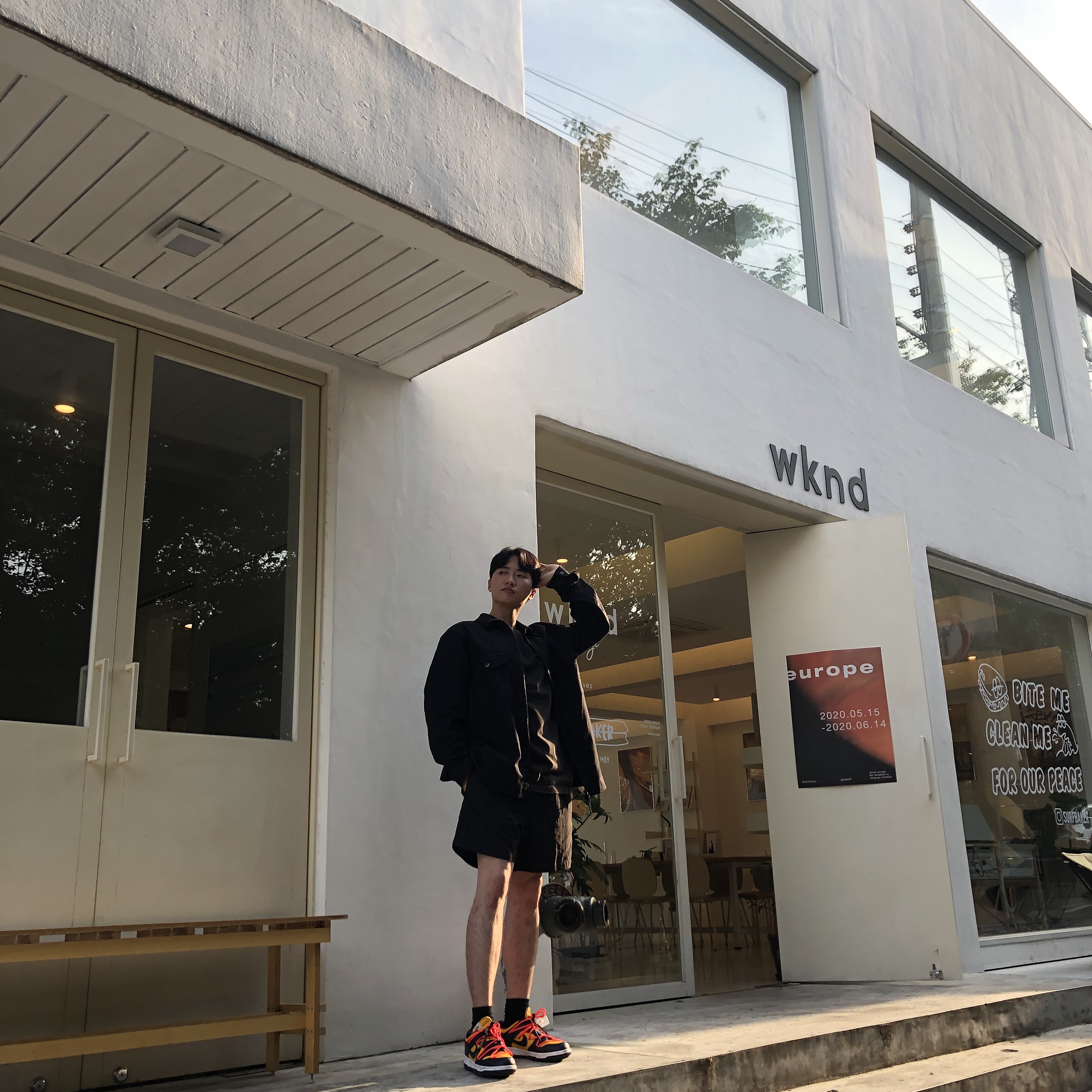 Nike x Off-White Dunk Low University Gold Midnight Navy 착용 스타일