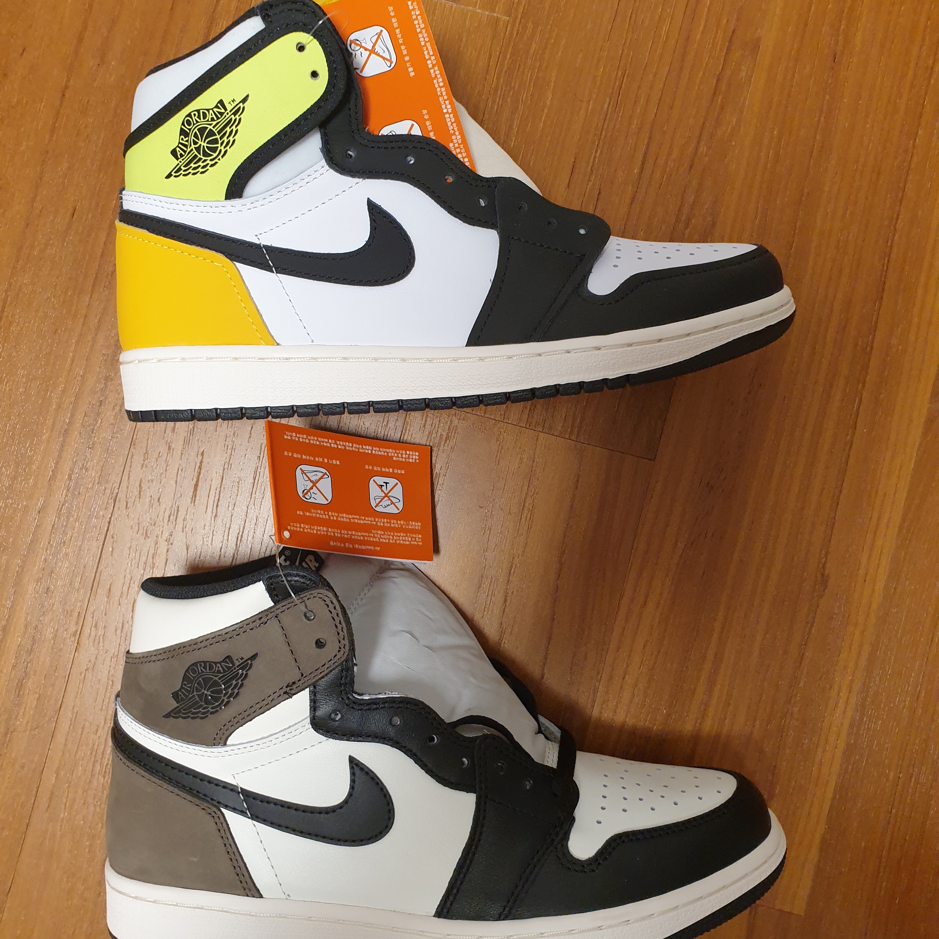 Jordan 1 Retro High OG Volt Gold, Jordan 1 Retro High OG Black Mocha 착용 스타일 - 3