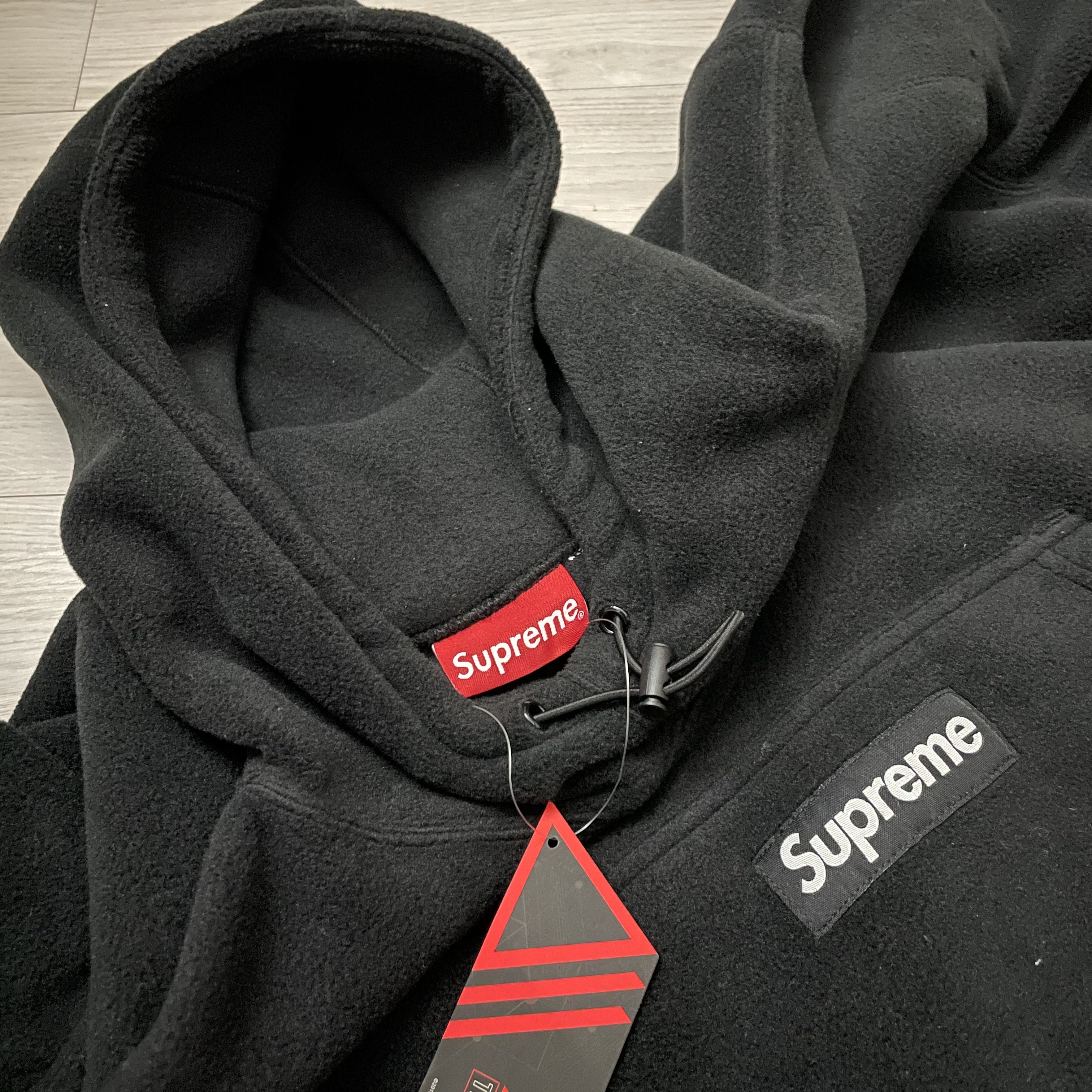 Supreme Polartec Hooded Sweatshirt Black - 20FW 착용 스타일