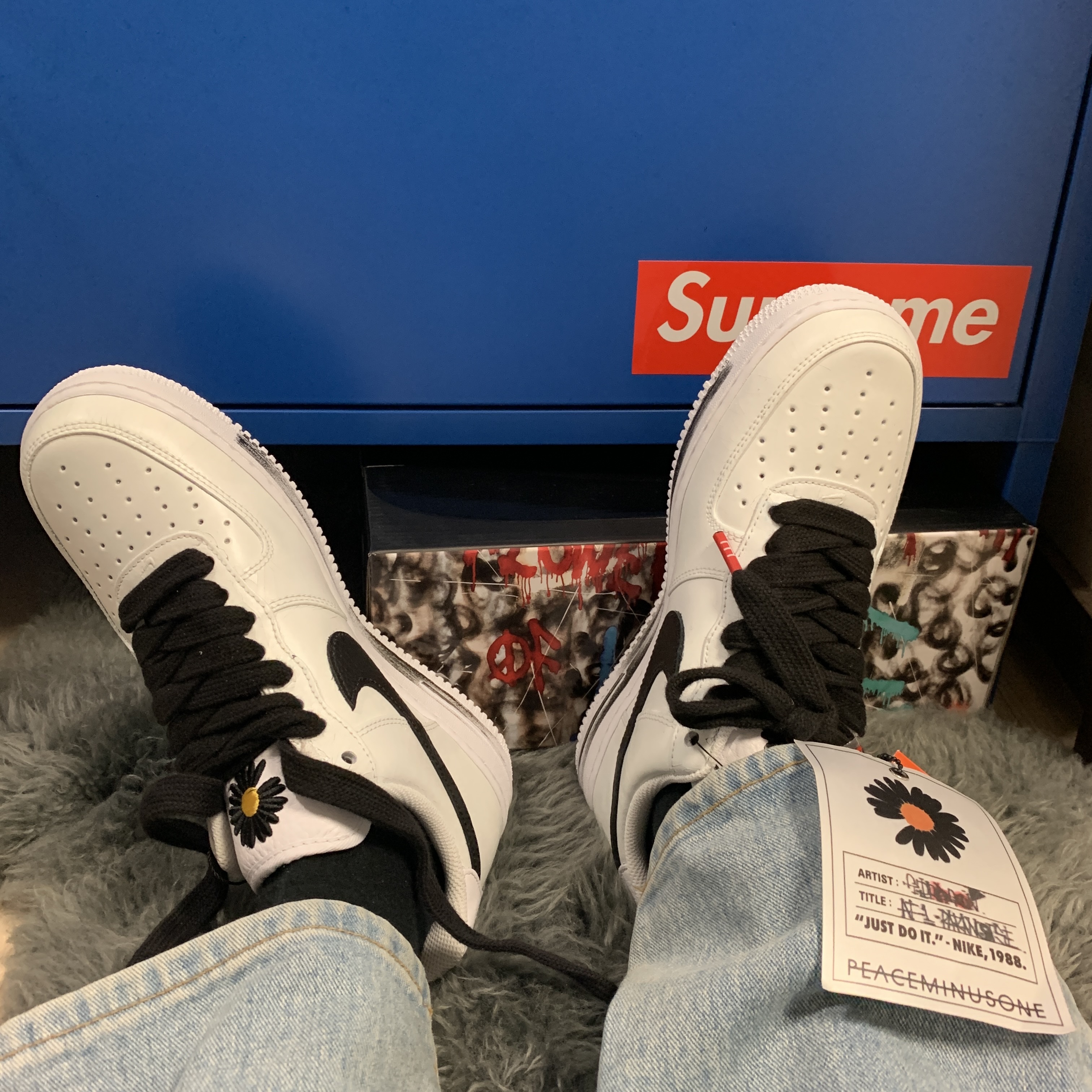 Nike x Peaceminusone Air Force 1 Low Para-Noise 2.0 착용 스타일