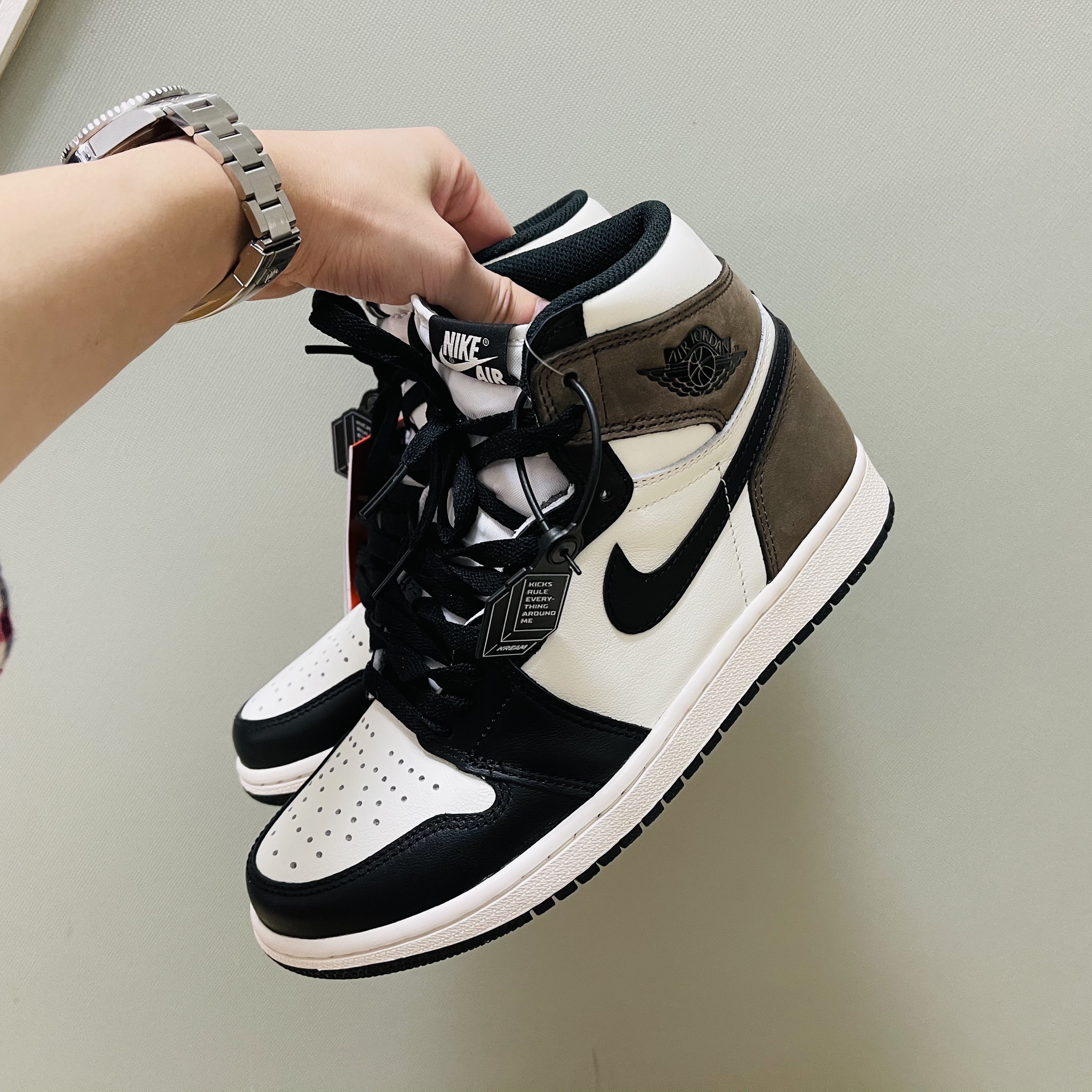 Jordan 1 Retro High OG Black Mocha 착용 스타일 - 1