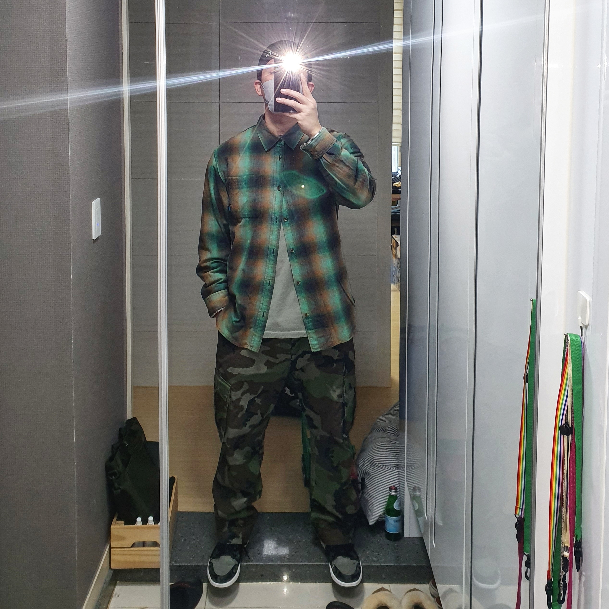 Jordan 1 Retro High Camo 3M Shadow 착용 스타일