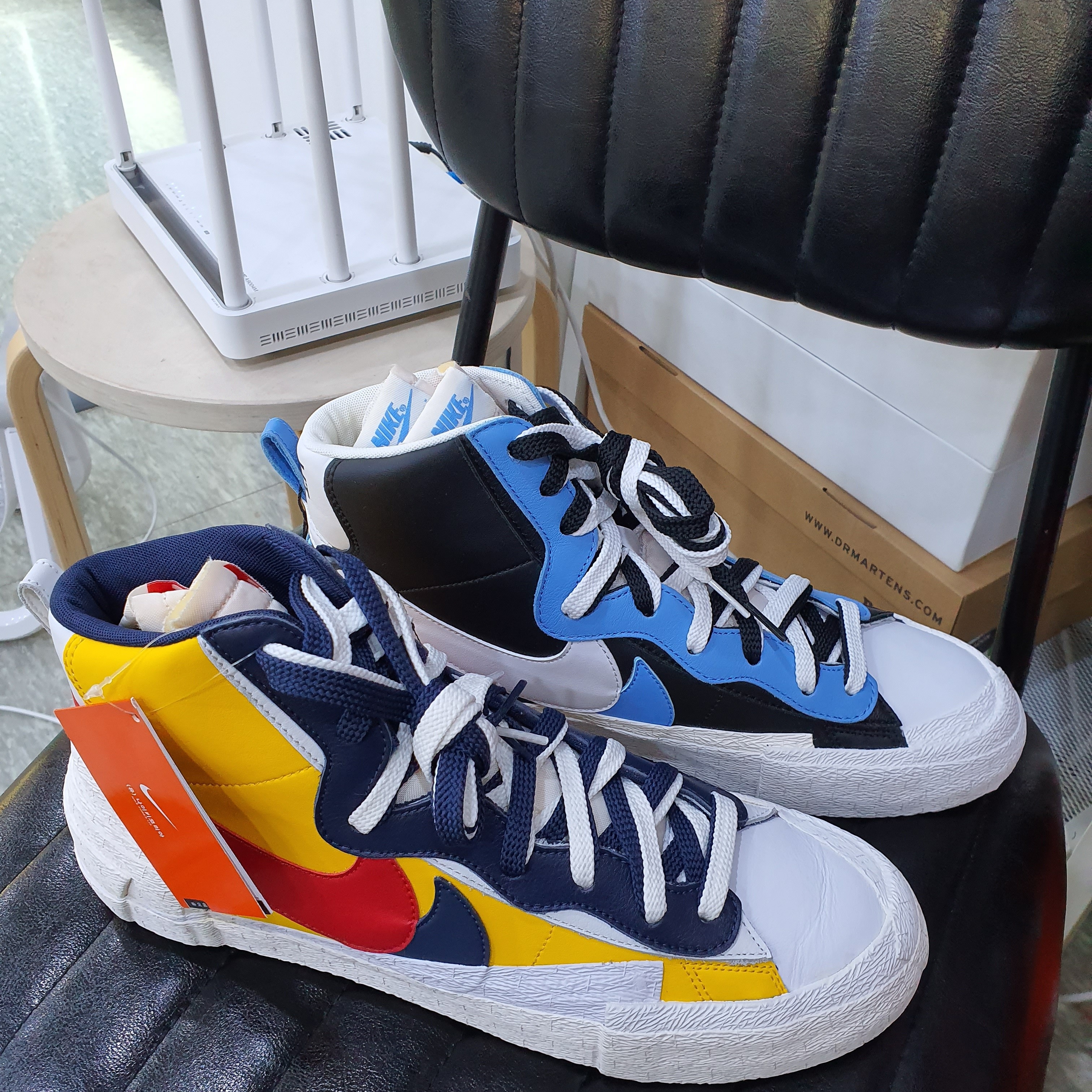 Nike x Sacai Blazer Mid White Black Legend Blue, Nike x Sacai Blazer Mid Snow Beach 착용 스타일 - 2