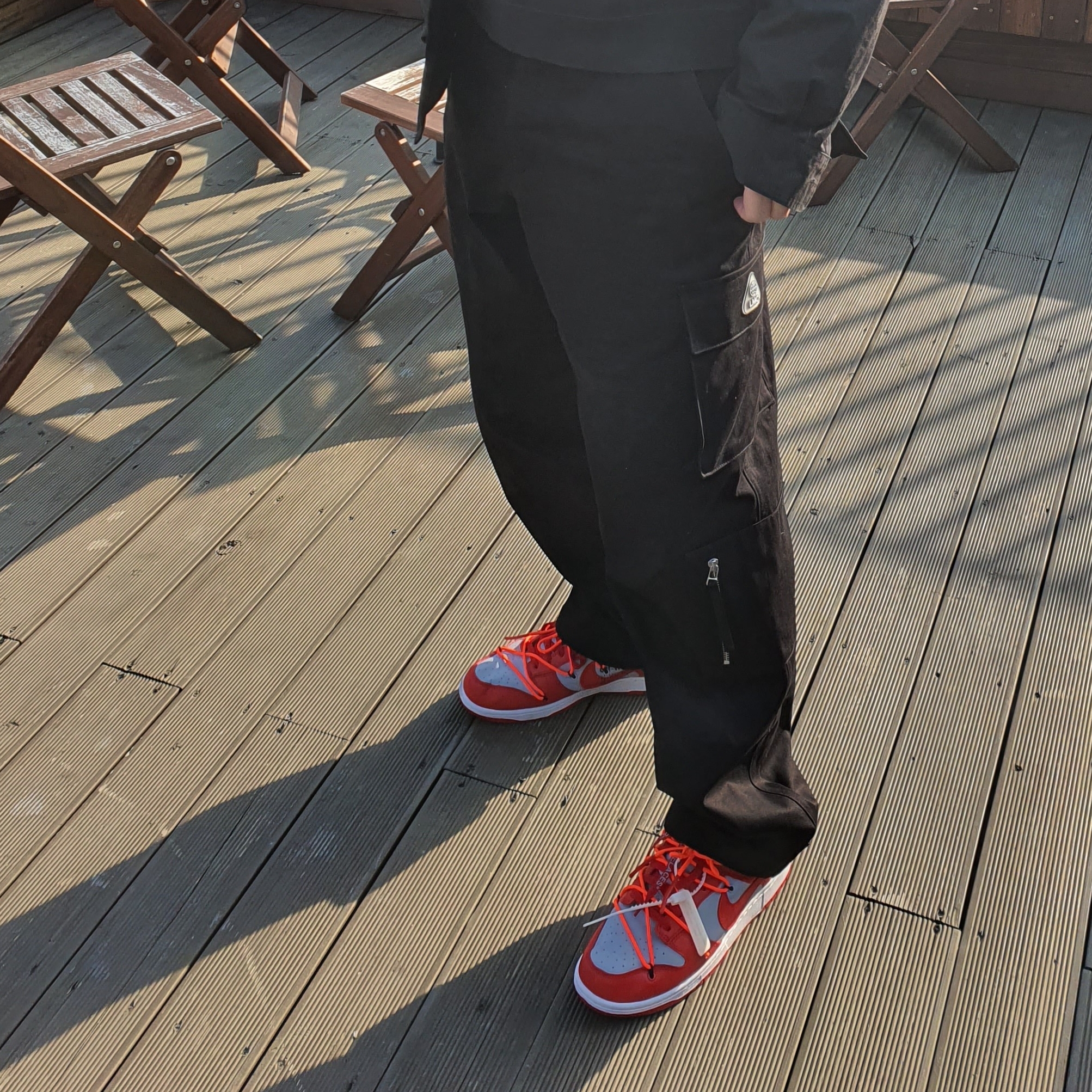 Nike x Off-White Dunk Low University Red 착용 스타일