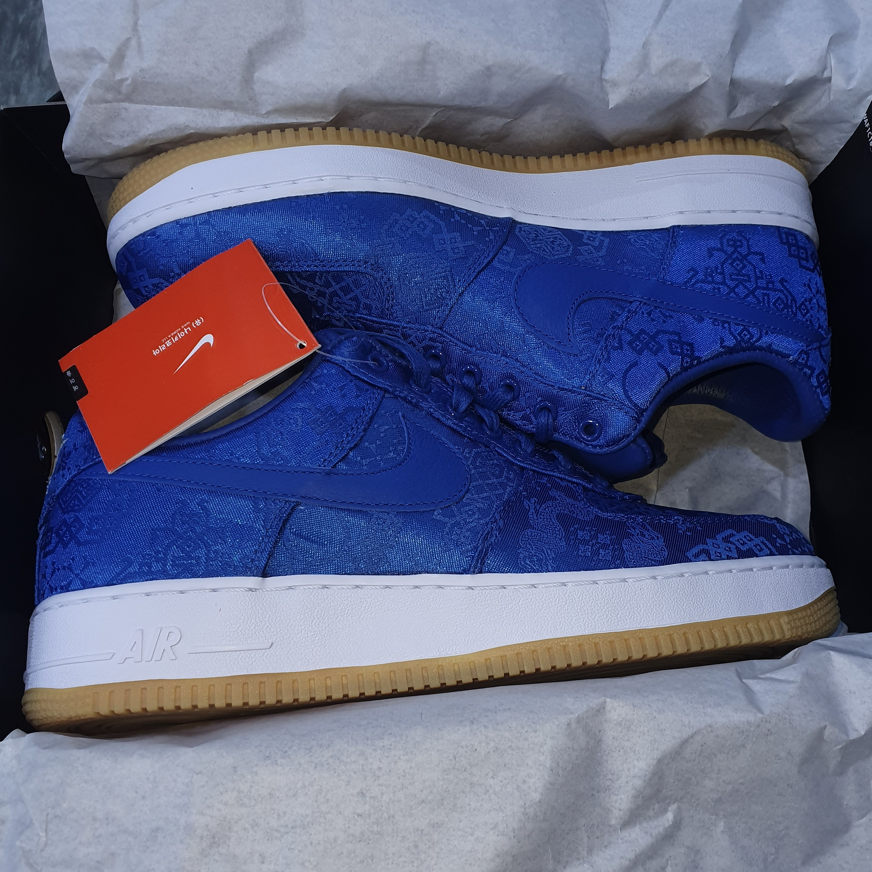 Nike x Clot Air Force 1 Low Blue Silk 착용 스타일