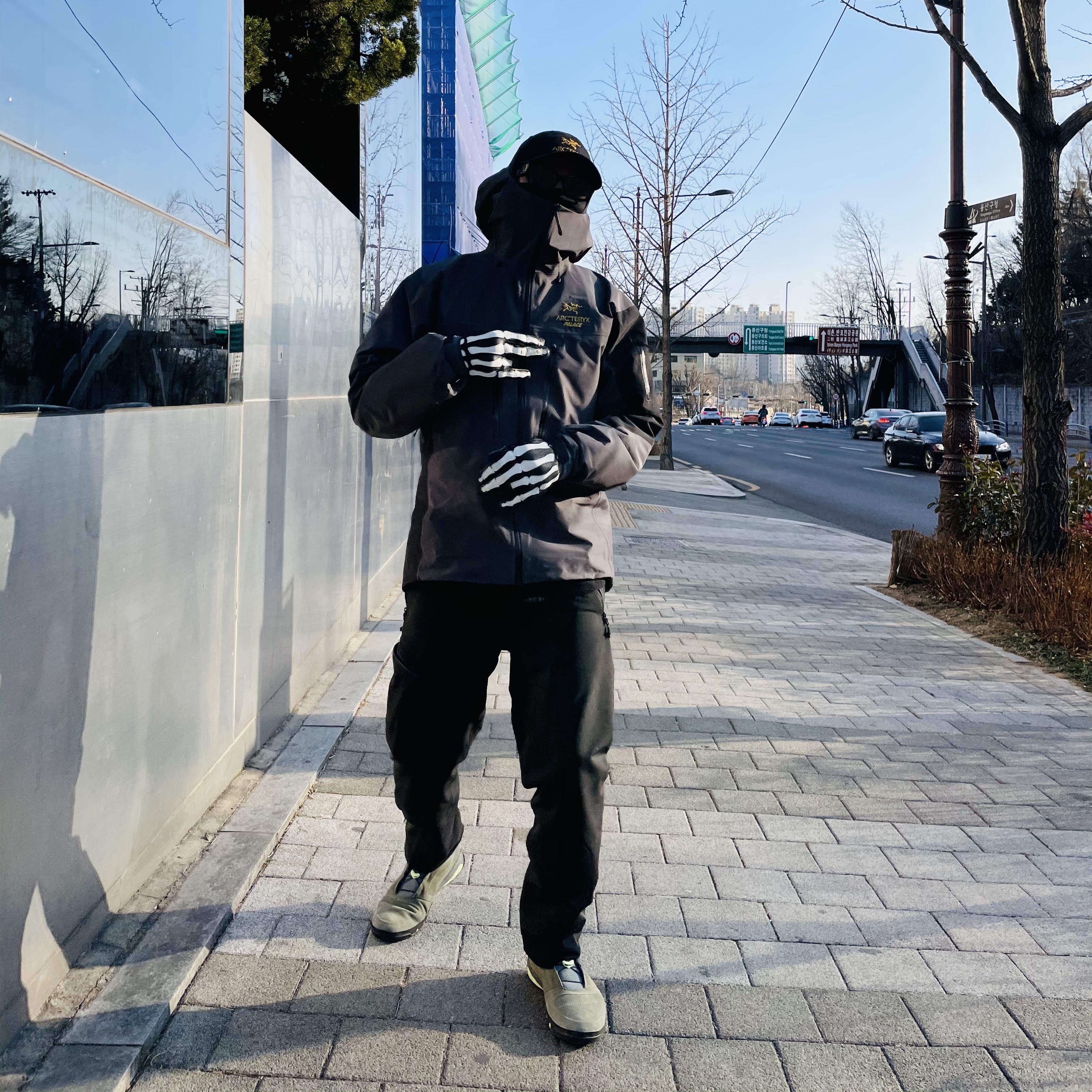Nike ACG Ruckel Ridge Gunsmoke, Palace x Arc'teryx Alpha SV Jacket Grey - 20FW 착용 스타일