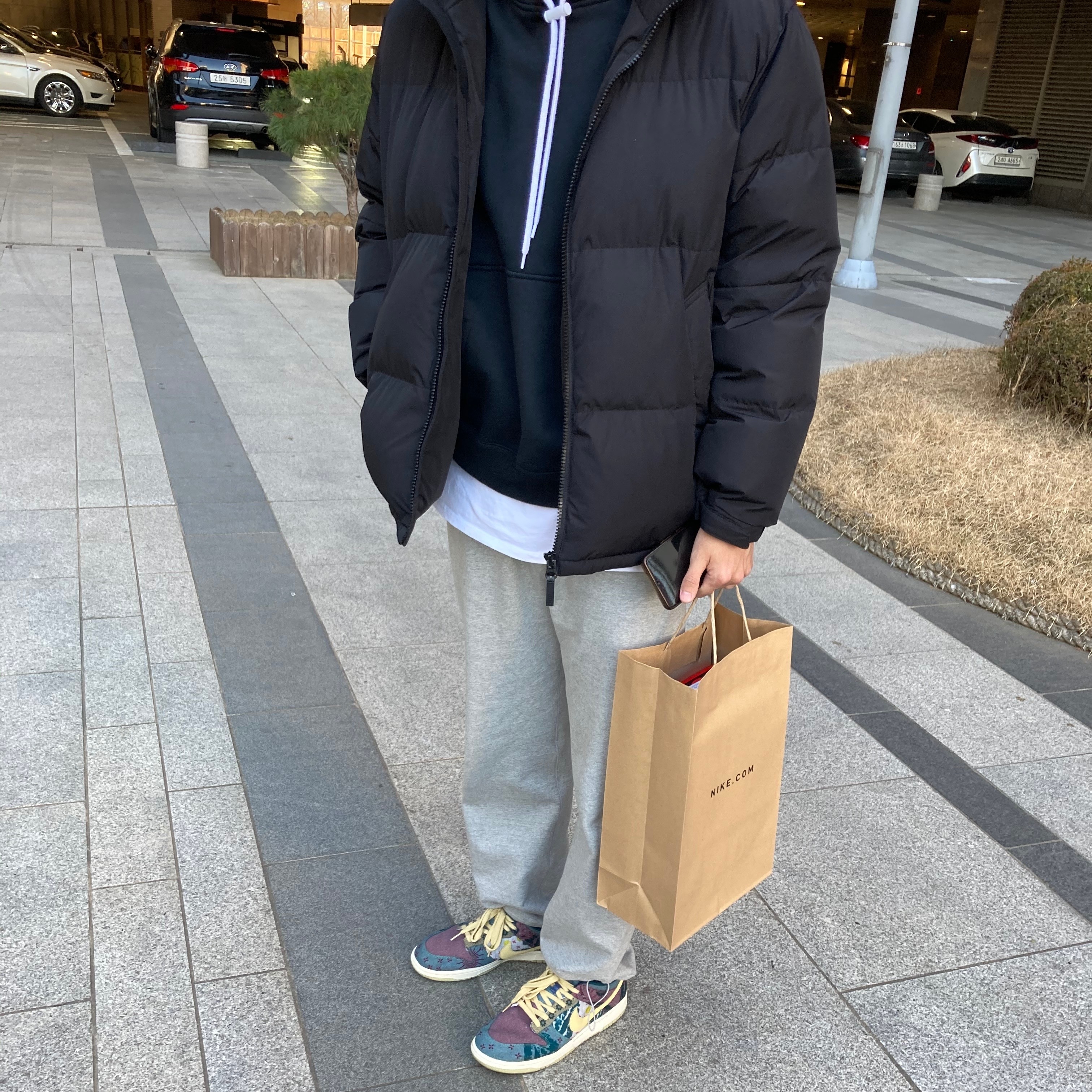Nike M NRG Hoodie Black, Nike Dunk Low SP Community Garden 착용 스타일