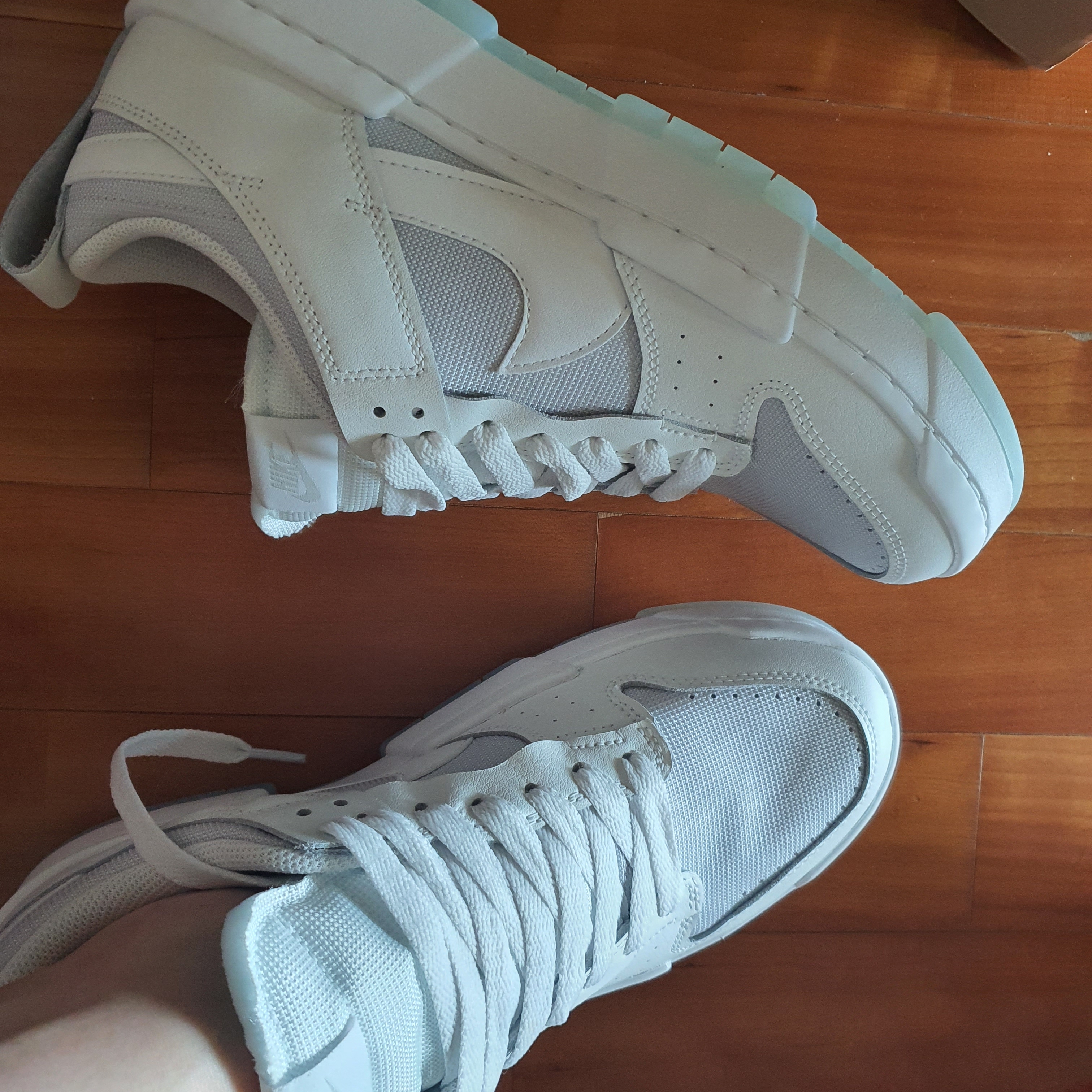 (W) Nike Dunk Low Disrupt Photon Dust 착용 스타일