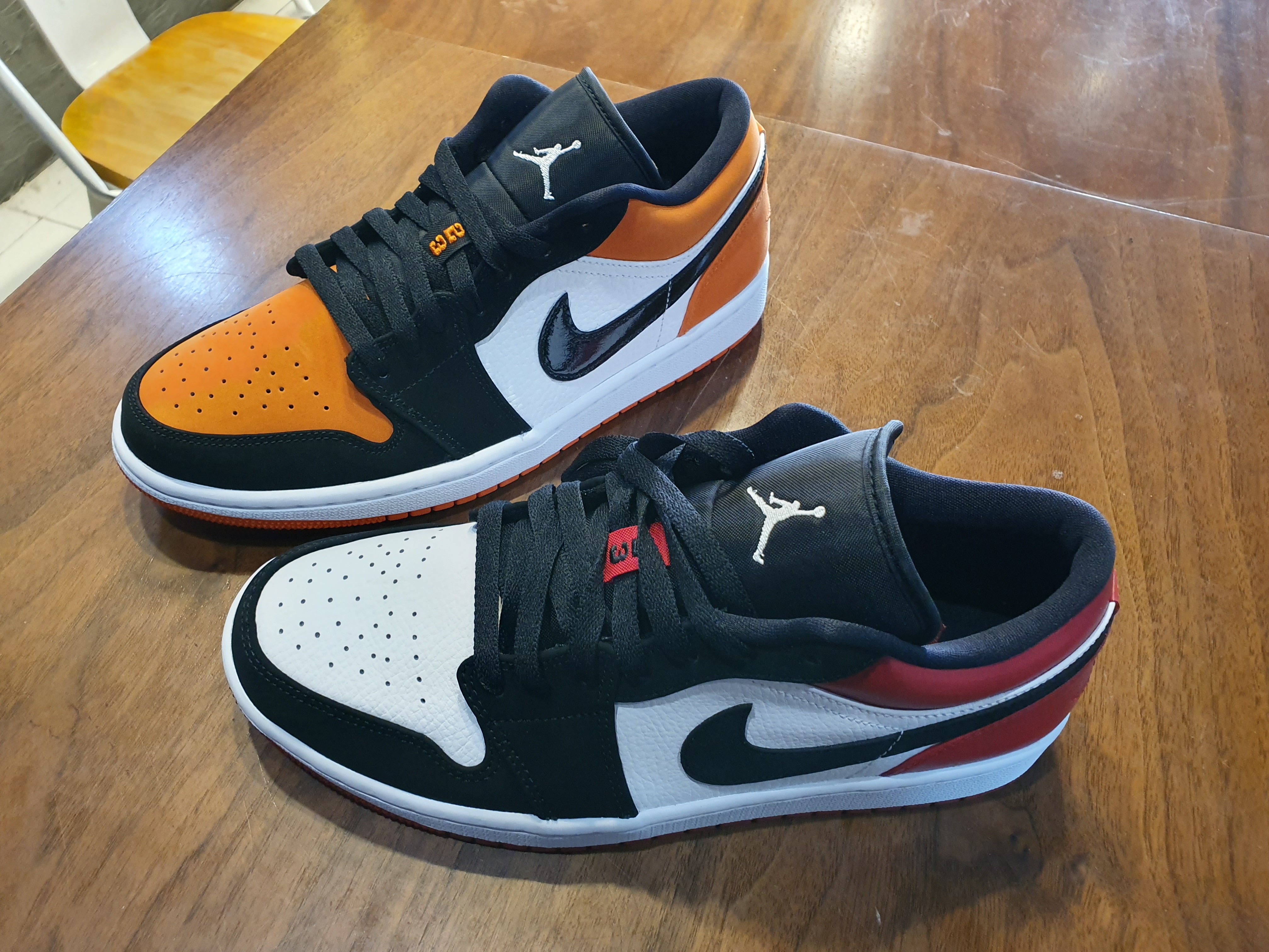 Jordan 1 Low Black Toe, Jordan 1 Low Shattered Backboard 착용 스타일 - 2