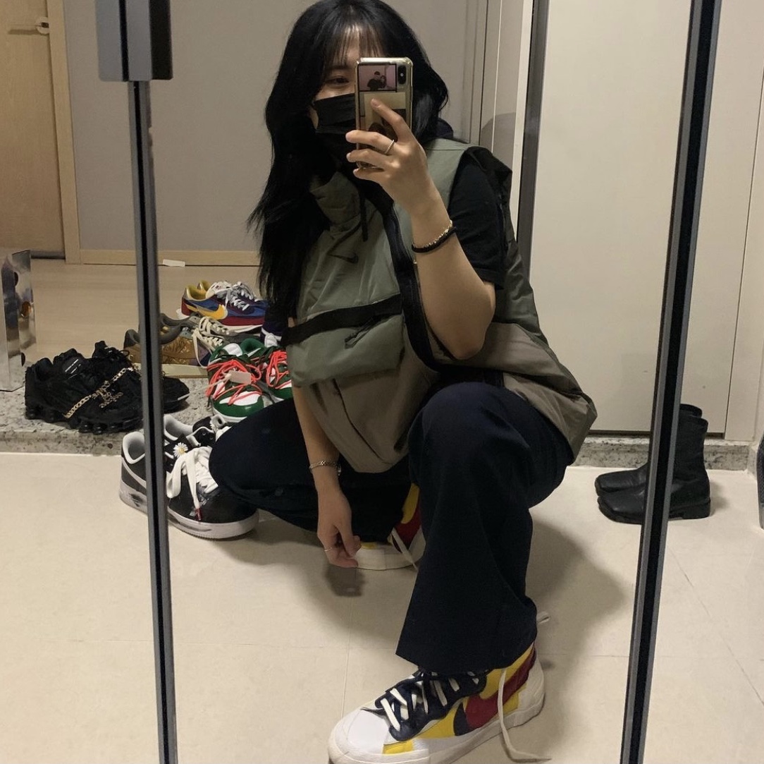 Nike x Sacai Blazer Mid Snow Beach 착용 스타일