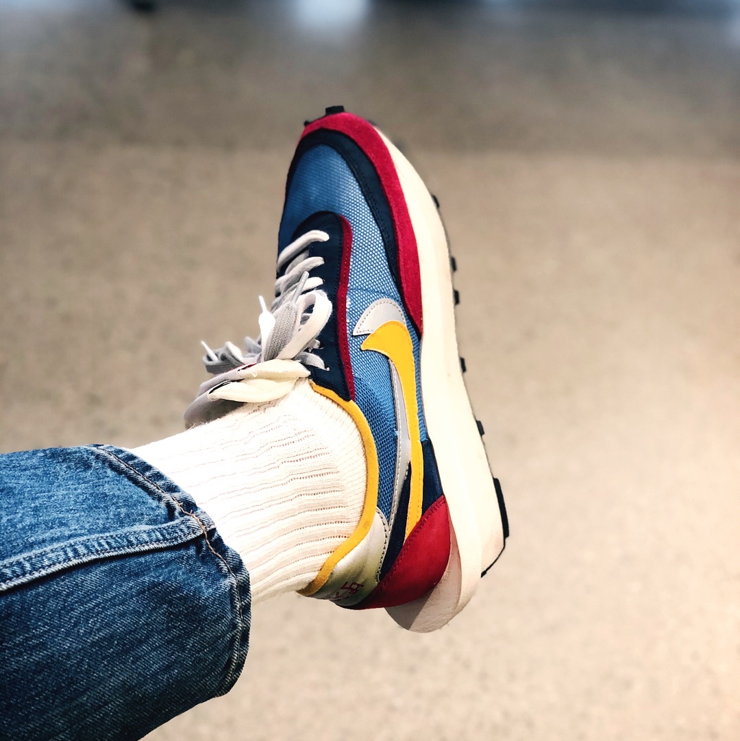 Nike x Sacai LDWaffle Blue Multi 착용 스타일
