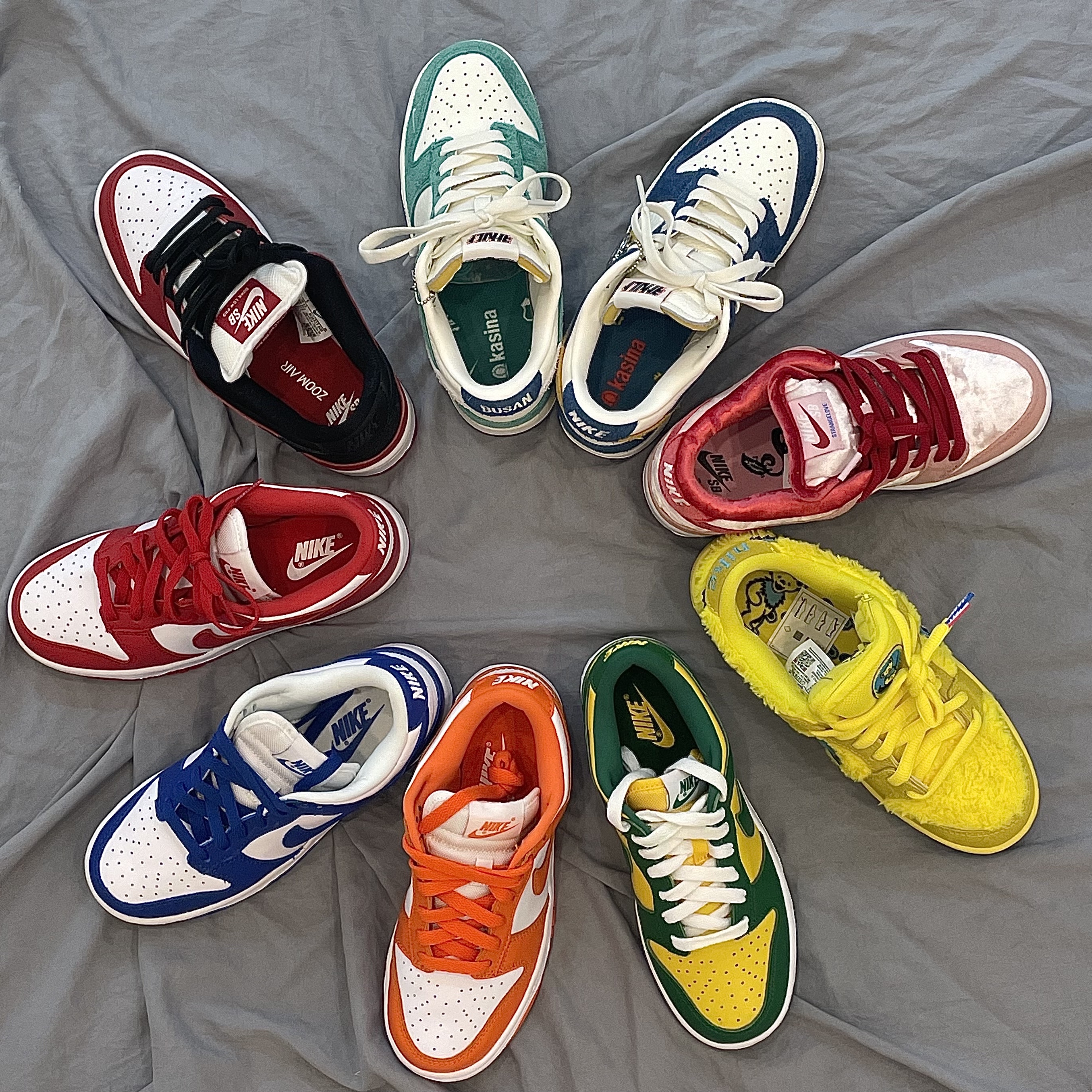 Nike x Kasina Dunk Low 80's Bus, Nike x Kasina Dunk Low Road Sign - Kasina Exclusive 착용 스타일