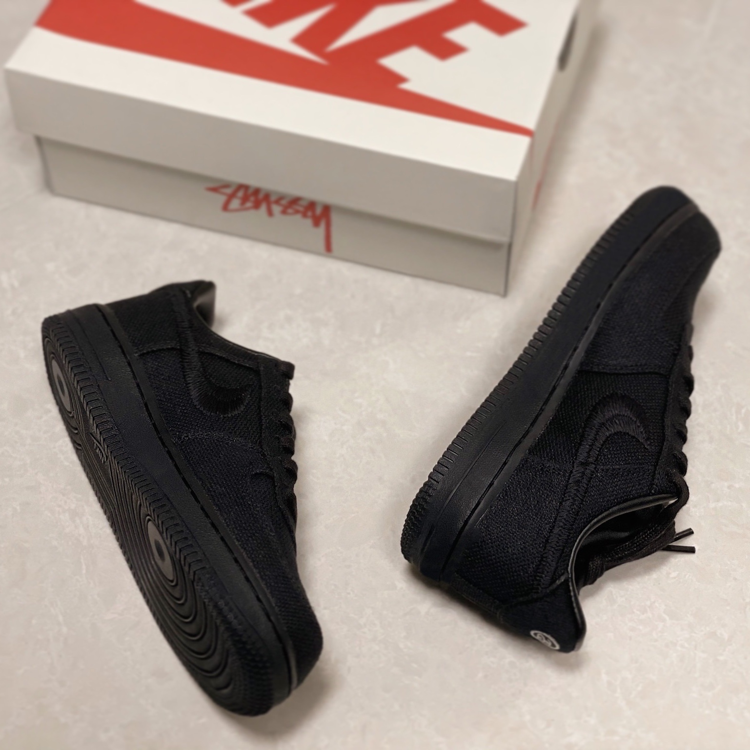 (PS) Nike x Stussy Force 1 Low Triple Black, Nike x Stussy Air Force 1 Low Triple Black 착용 스타일