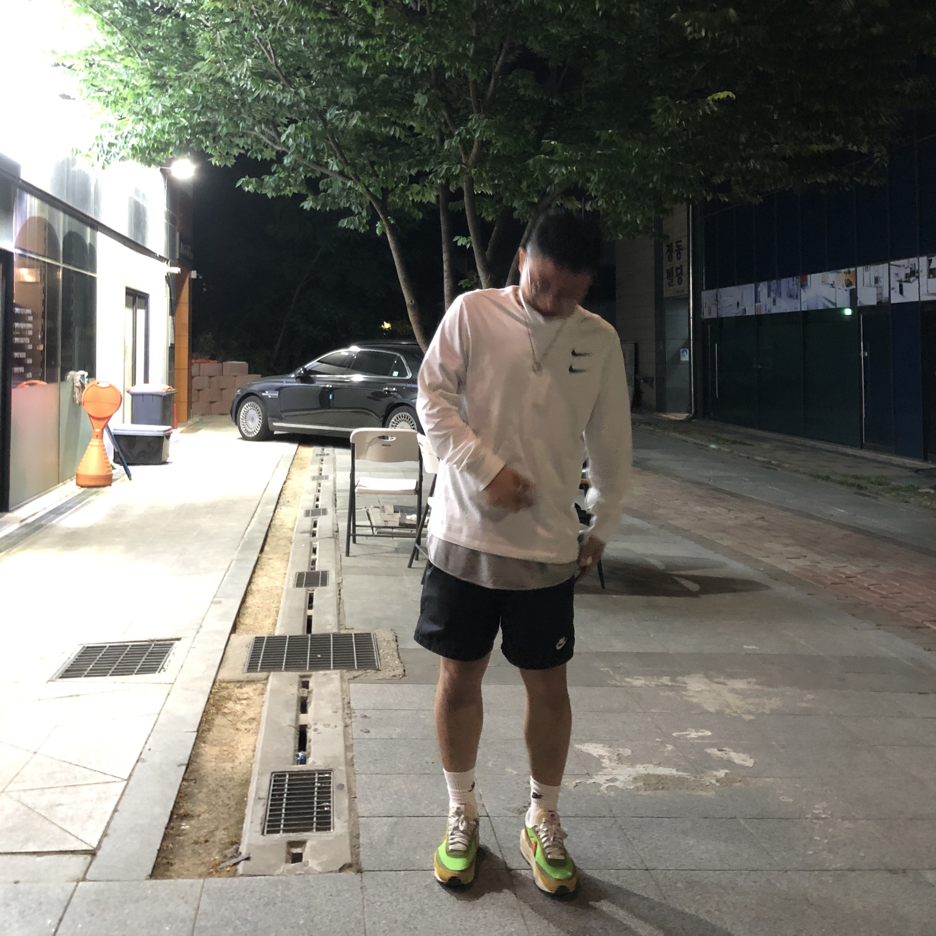 Nike x Sacai LDWaffle Green Multi 착용 스타일