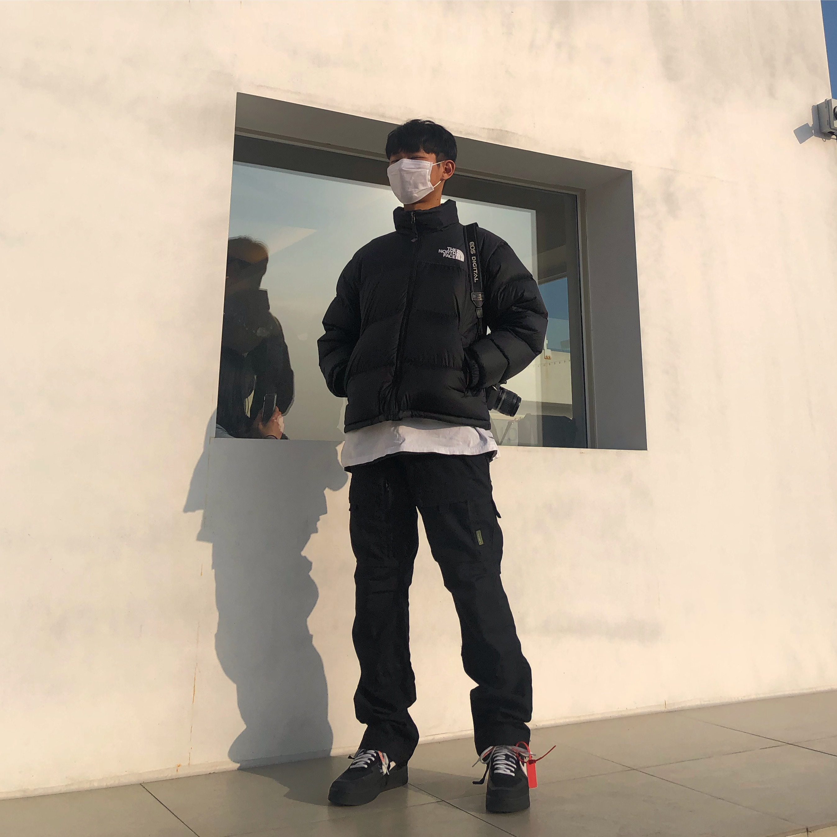 Nike x Off-White Air Force 1 Low Black White 착용 스타일