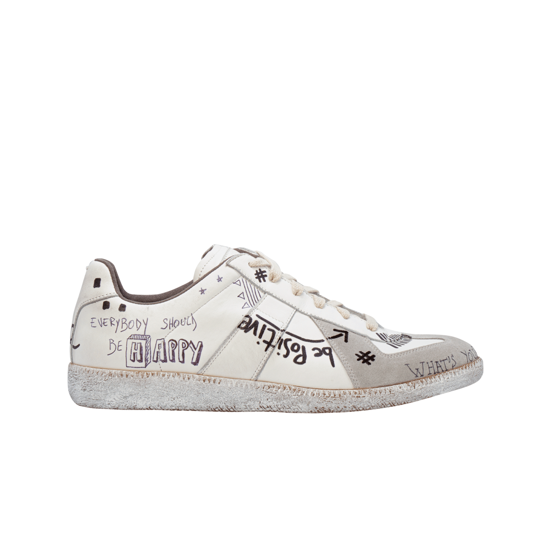 S57WS0355P3568H8283 Maison Margiela Replica Graffiti Sneakers White