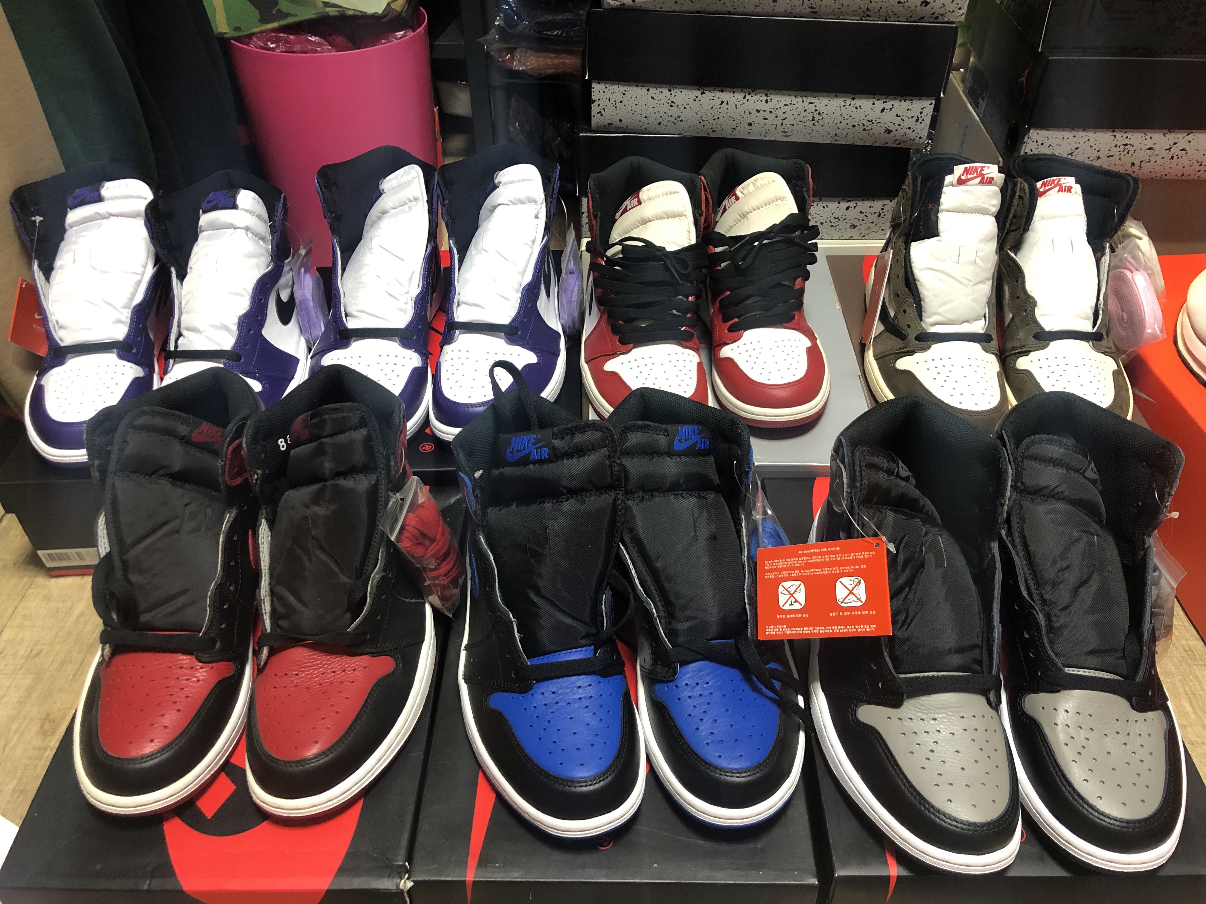 Jordan 1 Retro High OG Court Purple 2020, Jordan 1 Retro High OG Chicago 2015 착용 스타일