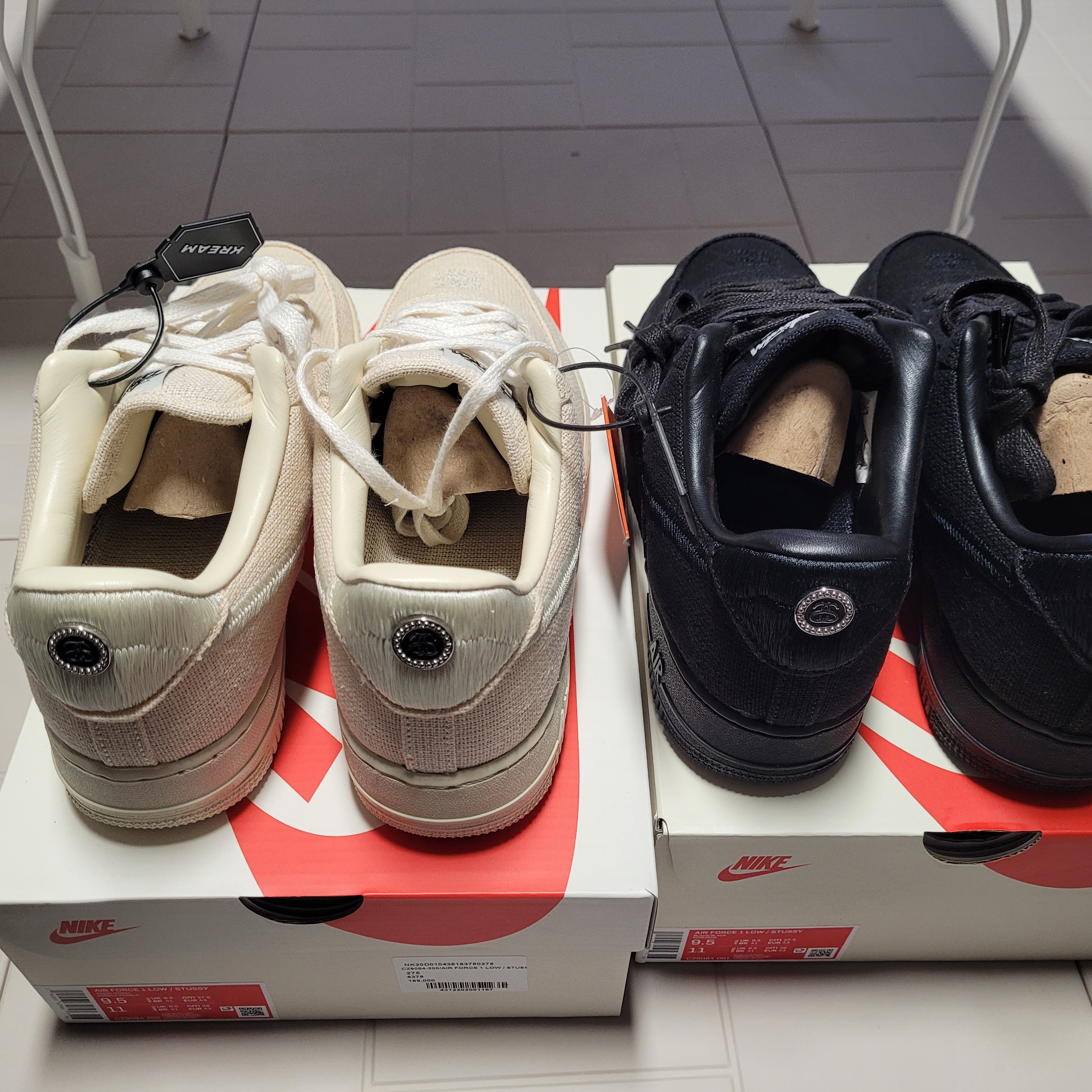 Nike x Stussy Air Force 1 Low Fossil, Nike x Stussy Air Force 1 Low Triple Black 착용 스타일 - 2