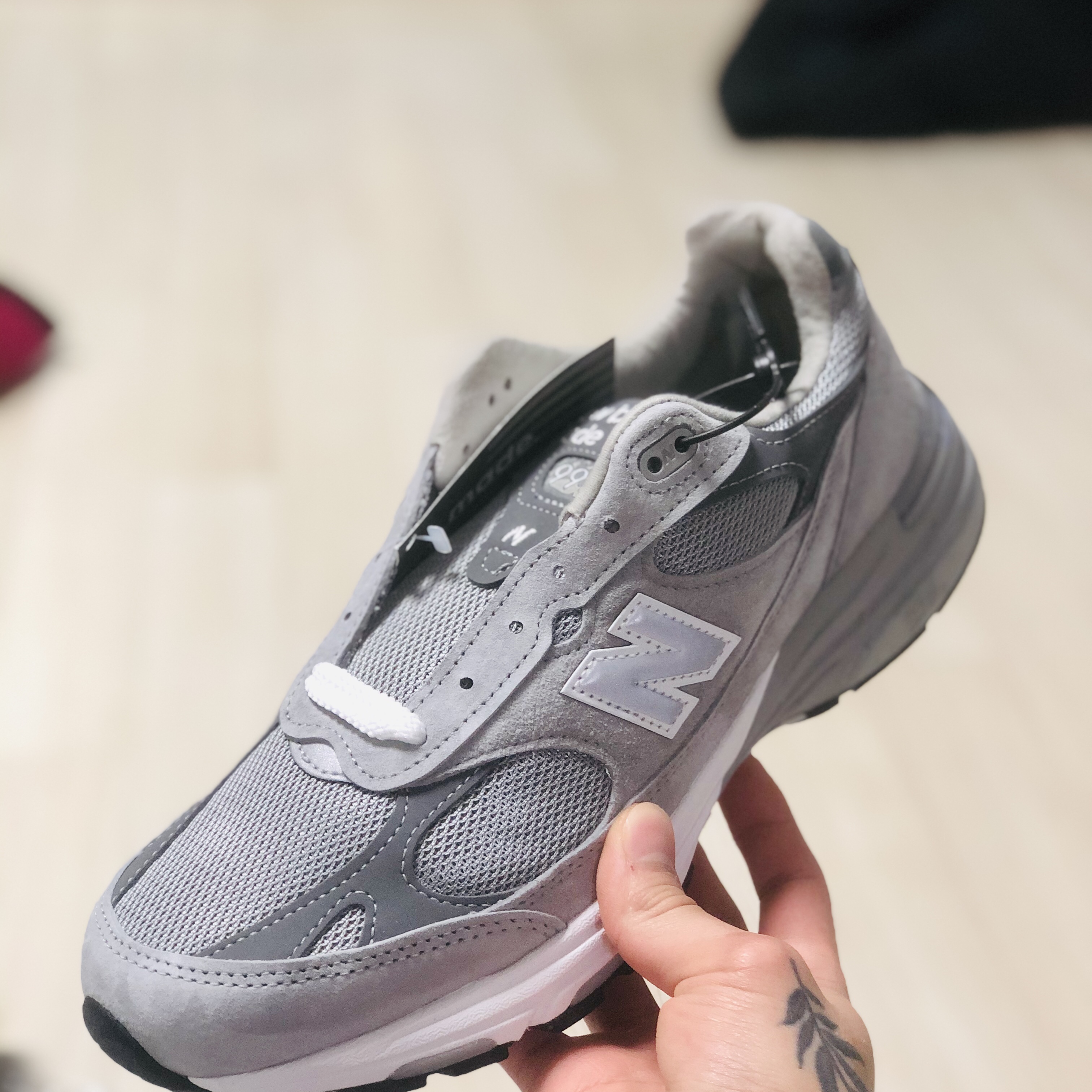 New Balance 993 Made in USA Grey - D Standard 착용 스타일 - 1