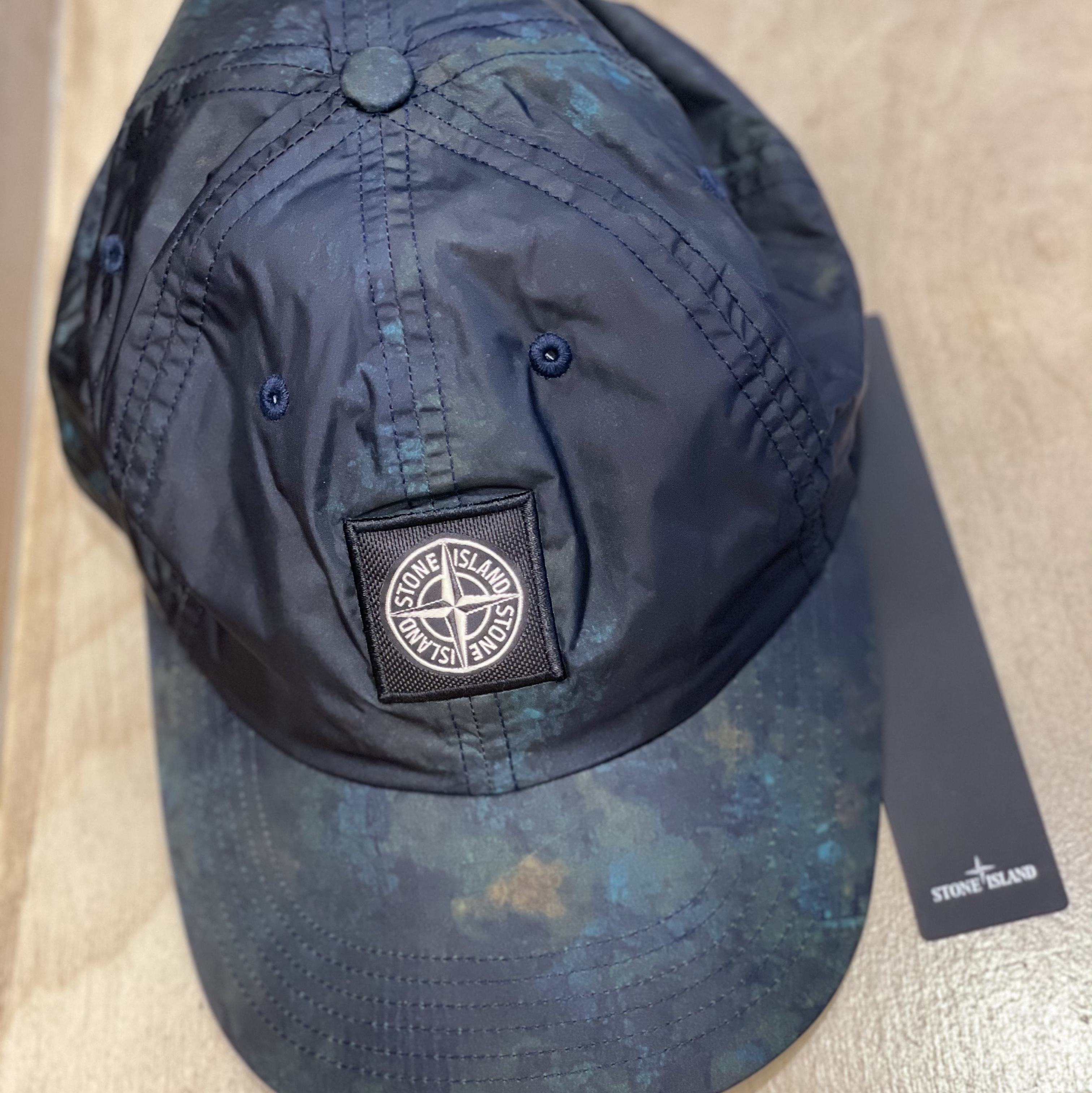 Supreme x Stone Island Painted Camo Nylon 6-Panel Dark Teal - 20FW 착용 스타일