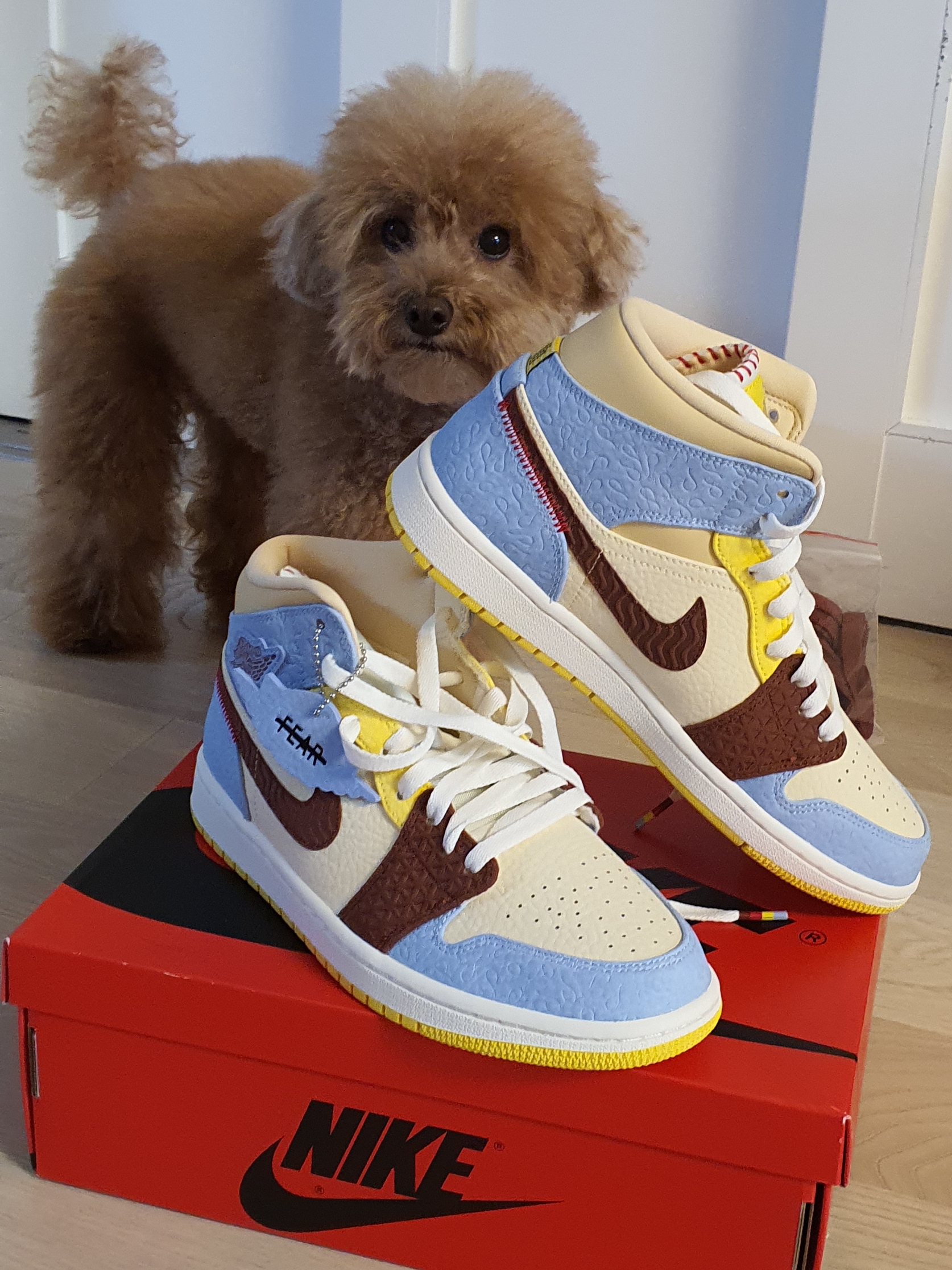 Jordan 1 x Maison Chateau Rouge Mid SE Fearless 착용 스타일