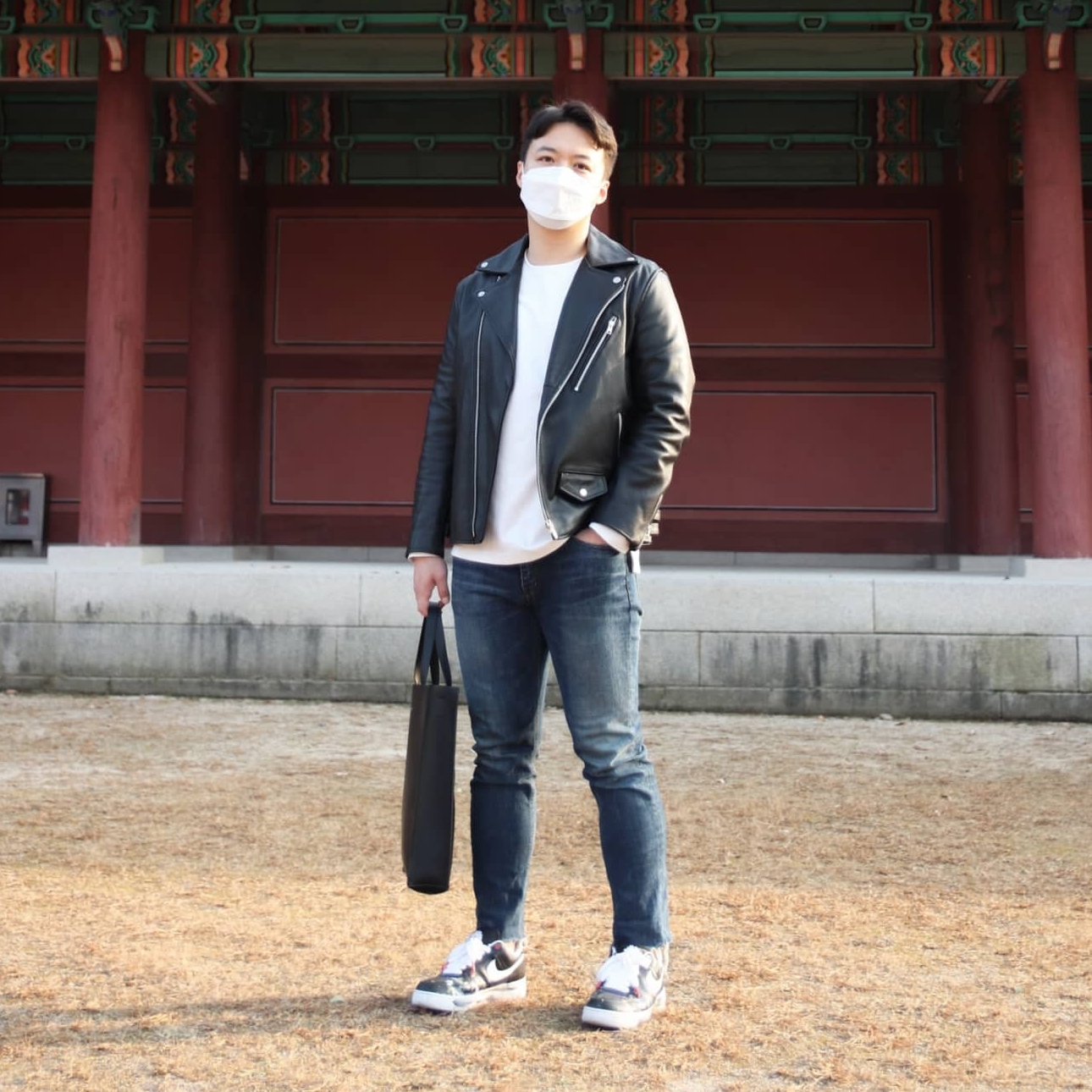 Nike x Peaceminusone Air Force 1 Low Para-Noise 착용 스타일