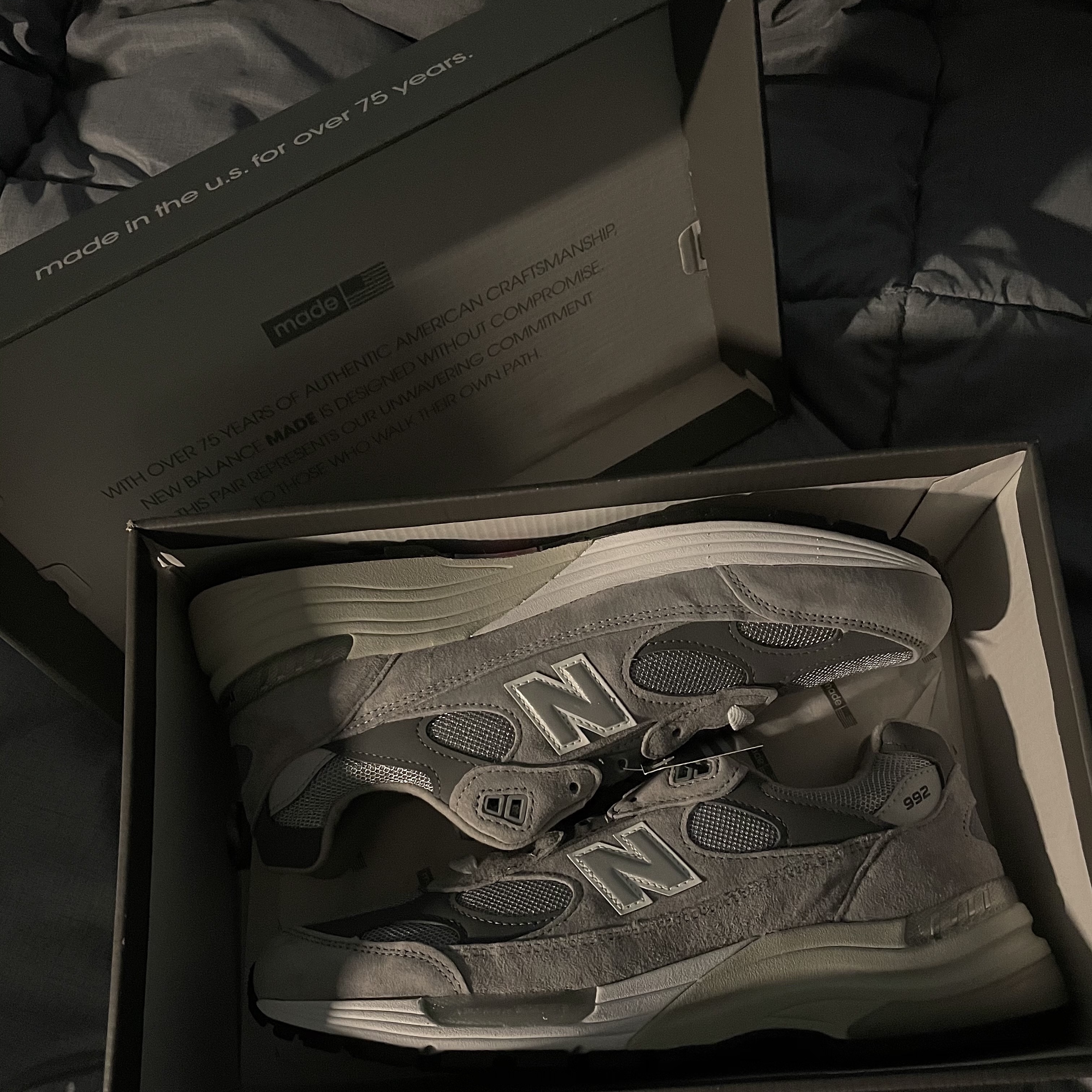 New Balance 992 Made in USA Grey - D Standard 착용 스타일