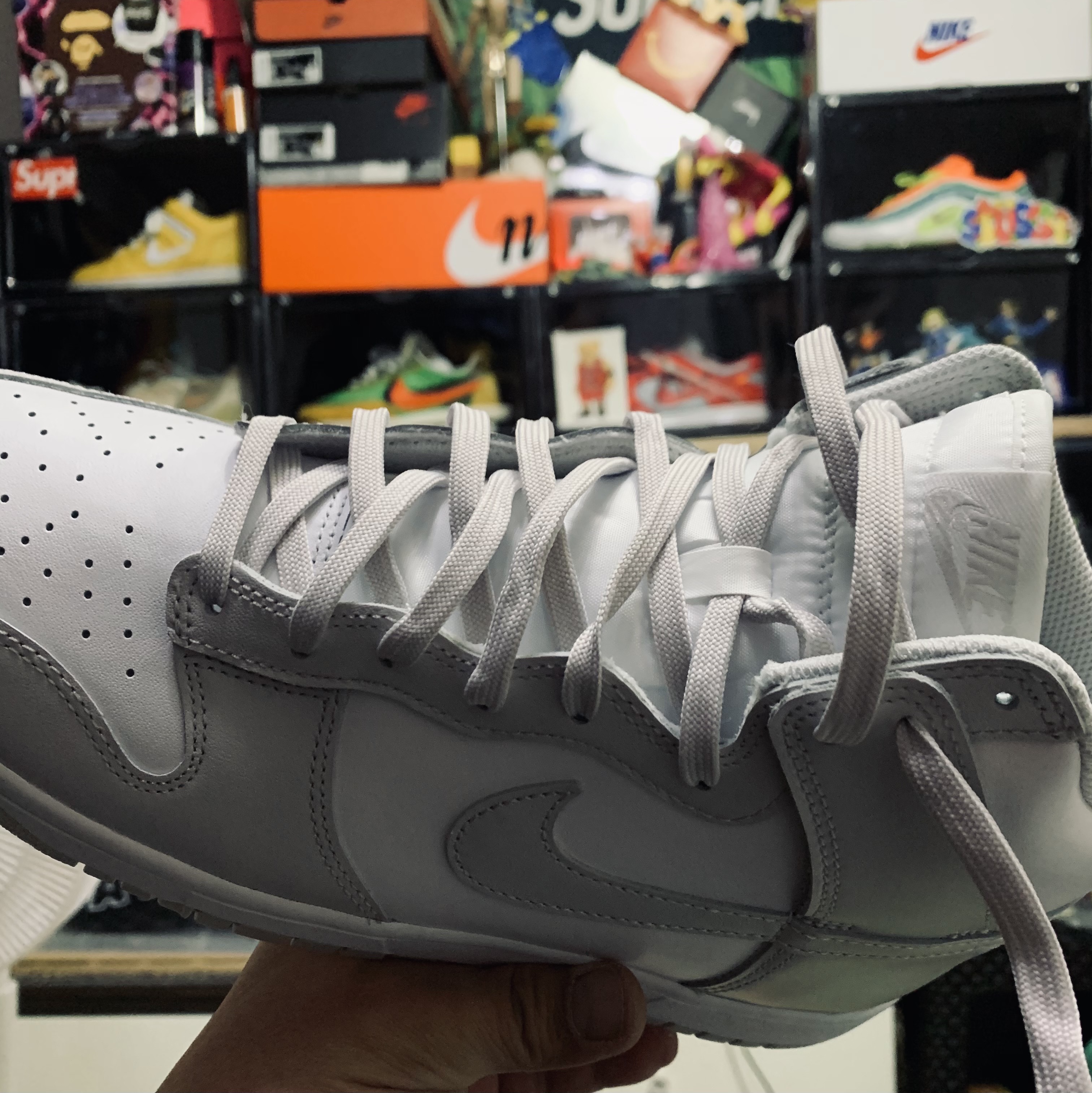 Nike Dunk High Retro Vast Grey 착용 스타일 - 1