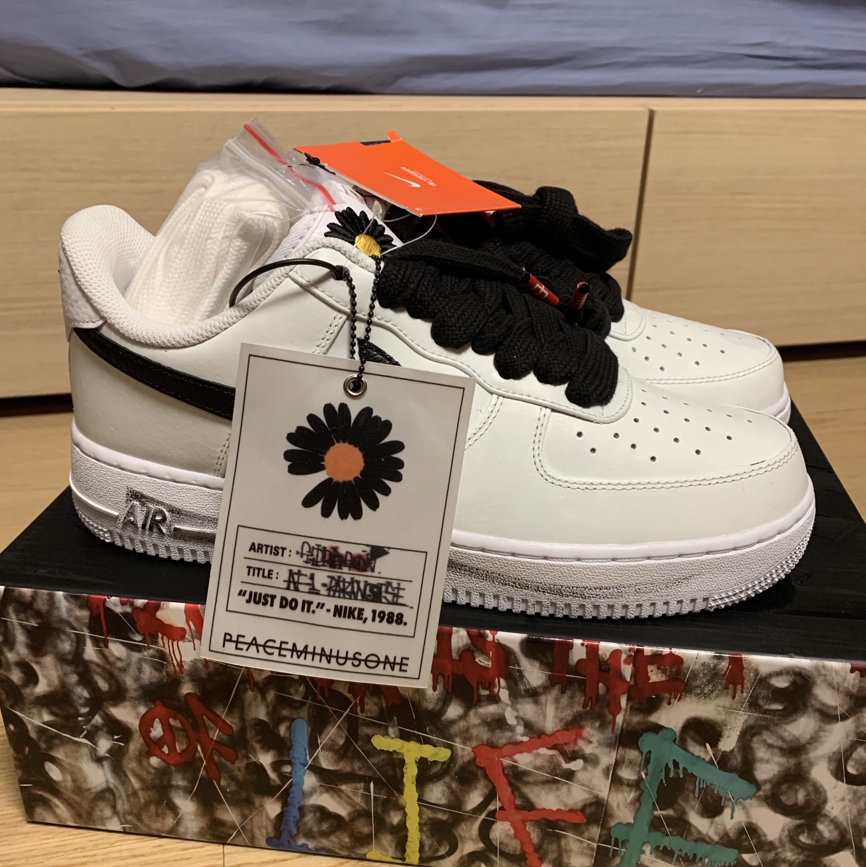 Nike x Peaceminusone Air Force 1 Low Para-Noise, Jordan 1 Retro High OG Court Purple 2020 착용 스타일 - 4