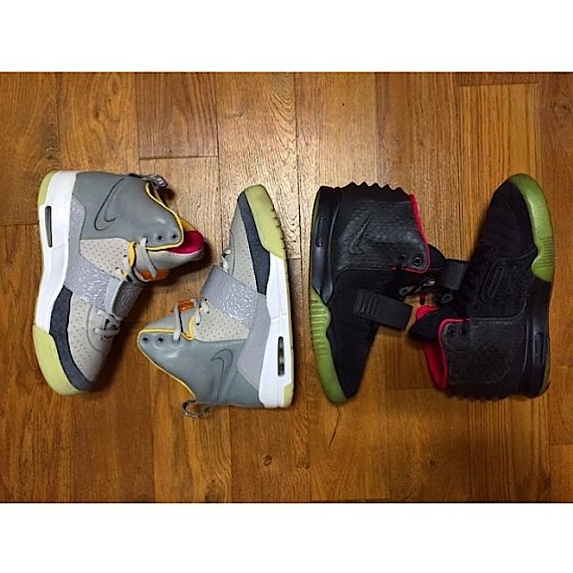 Nike Air Yeezy 1 Zen Grey, Nike Air Yeezy 2 Solar Red 착용 스타일