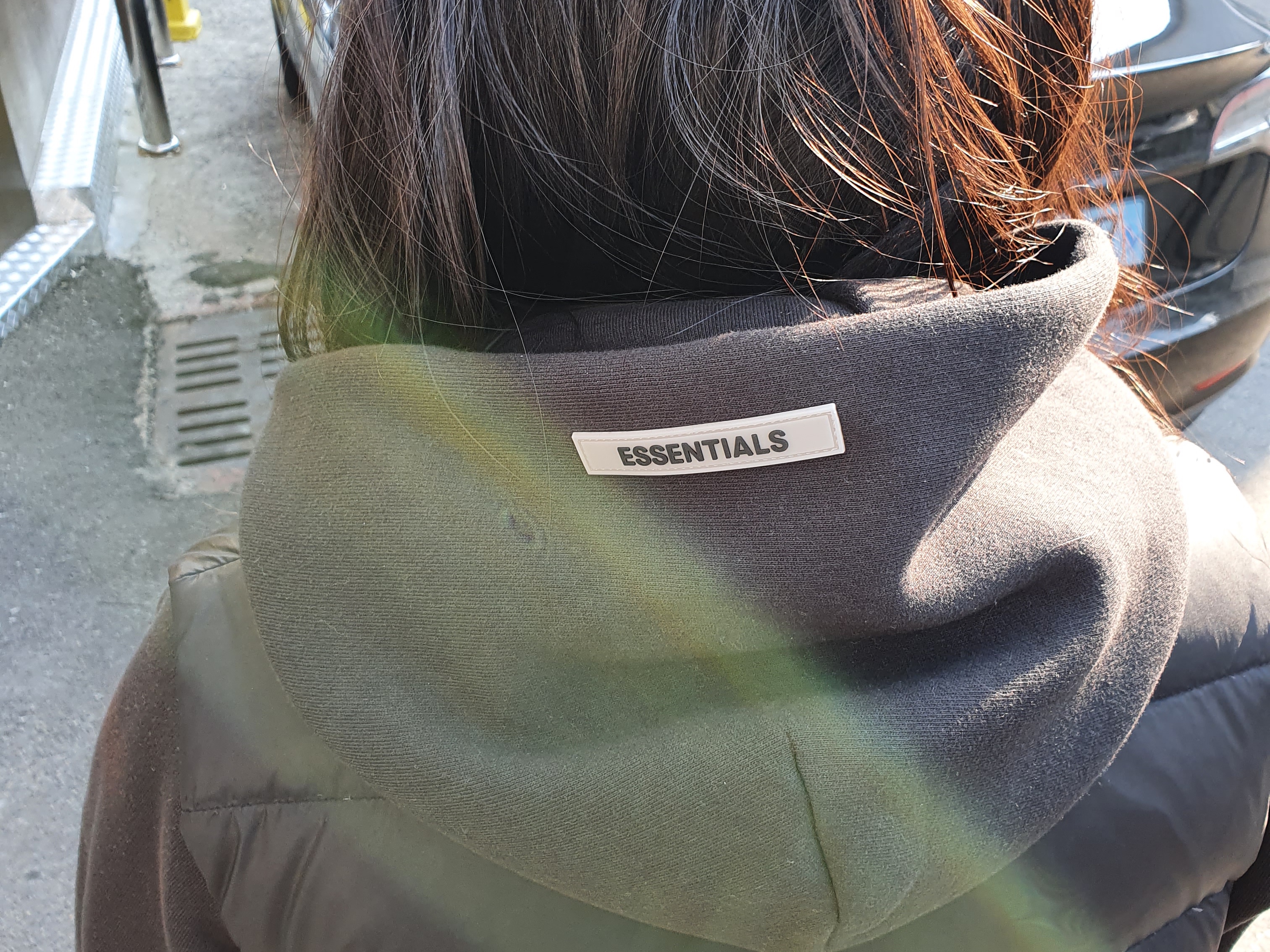 Essentials 3D Silicon Applique Pullover Hoodie Dark Slate/Black 2020 착용 스타일 - 2