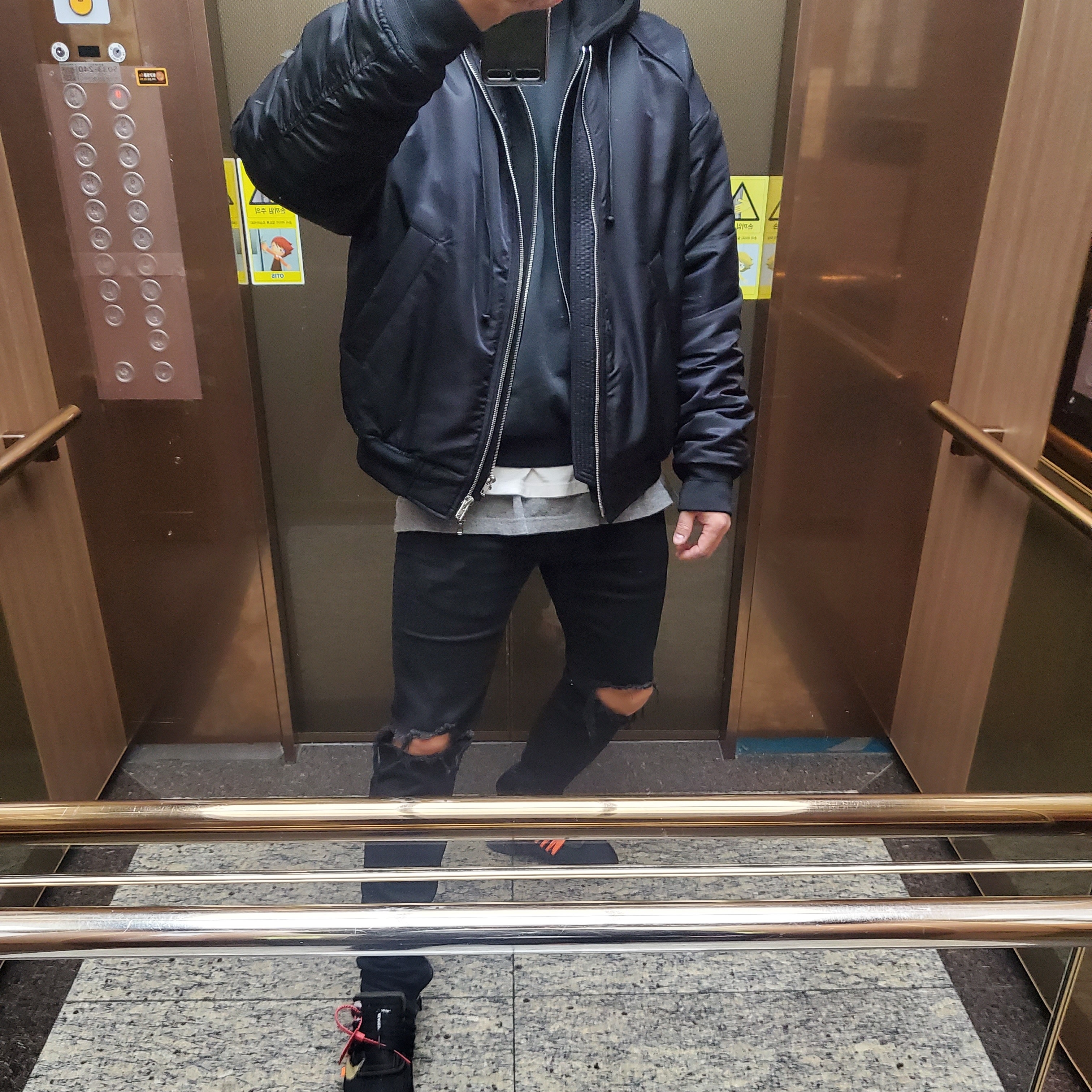 Nike x Off-White Air Presto Black 착용 스타일 - 1
