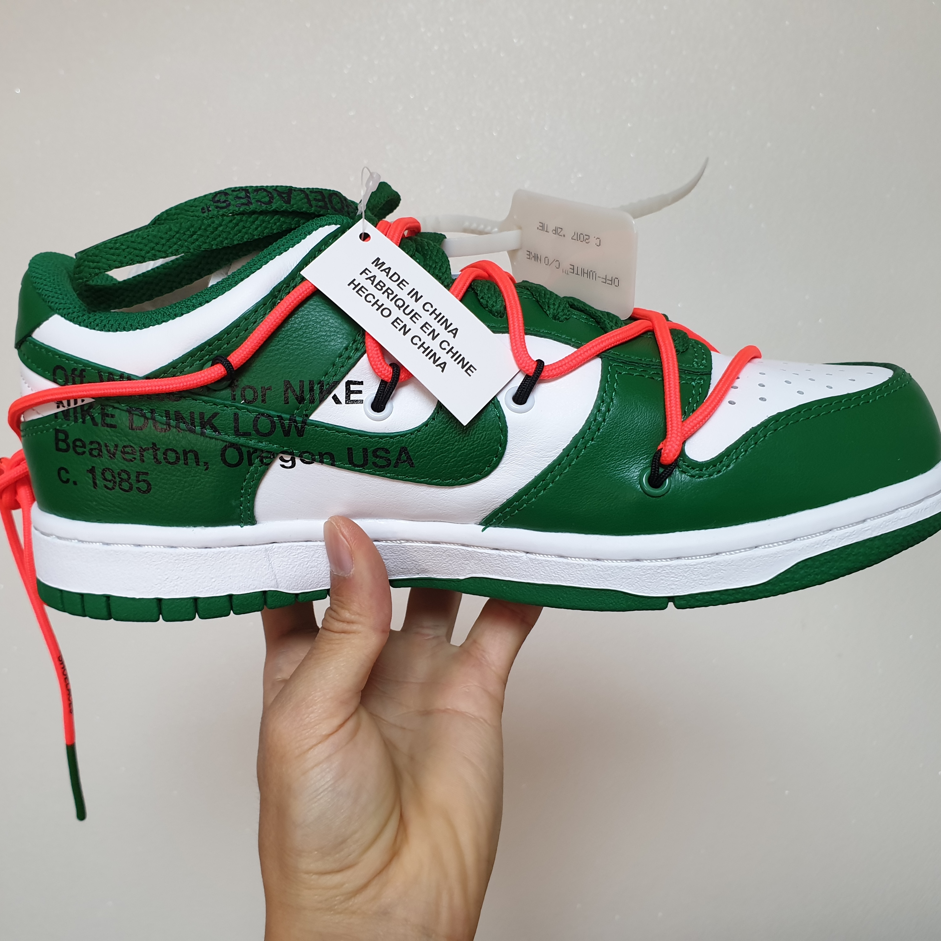 Nike x Off-White Dunk Low Pine Green 착용 스타일 - 3