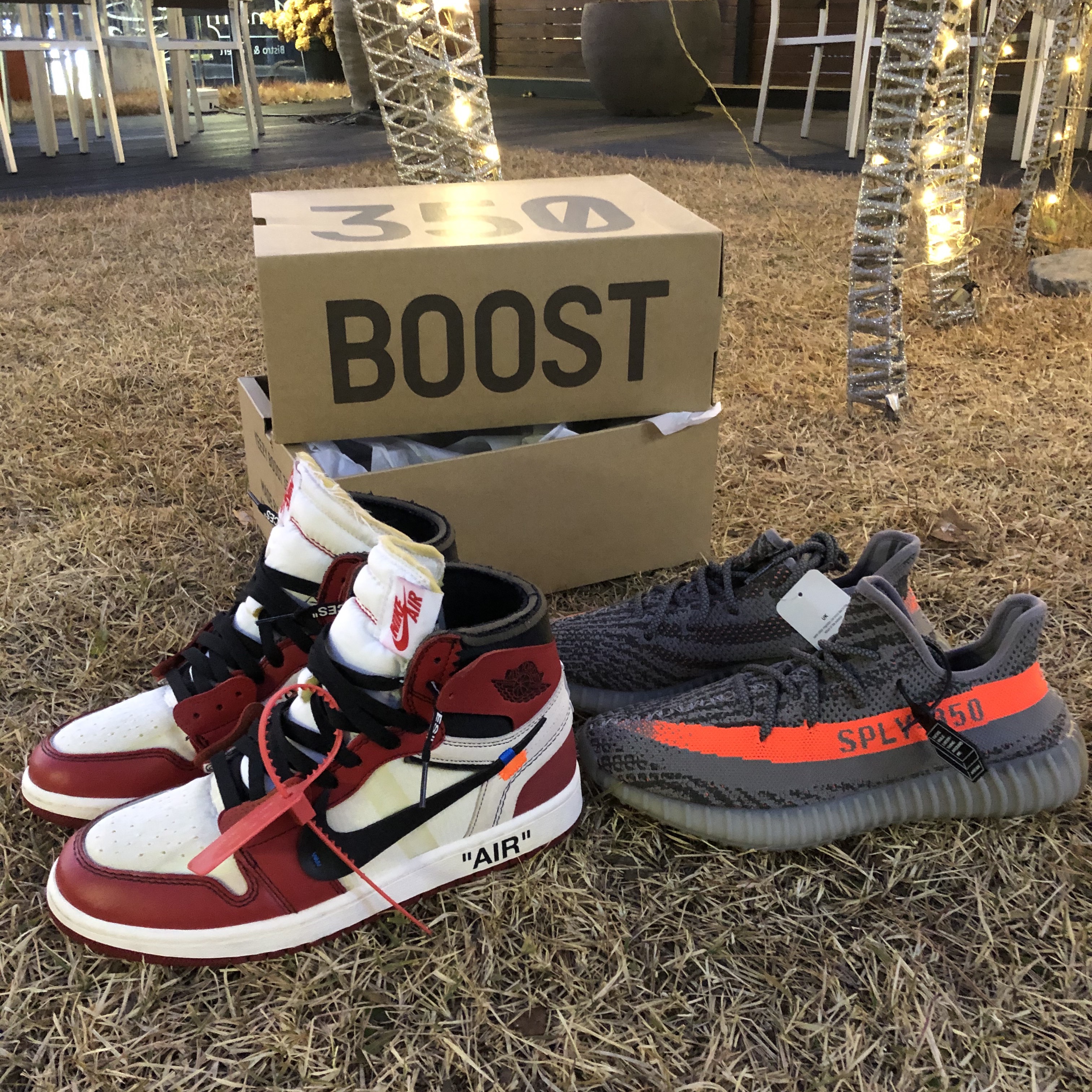 Adidas Yeezy Boost 350 V2 Beluga, Jordan 1 x Off-White Retro High Chicago The Ten 착용 스타일 - 3