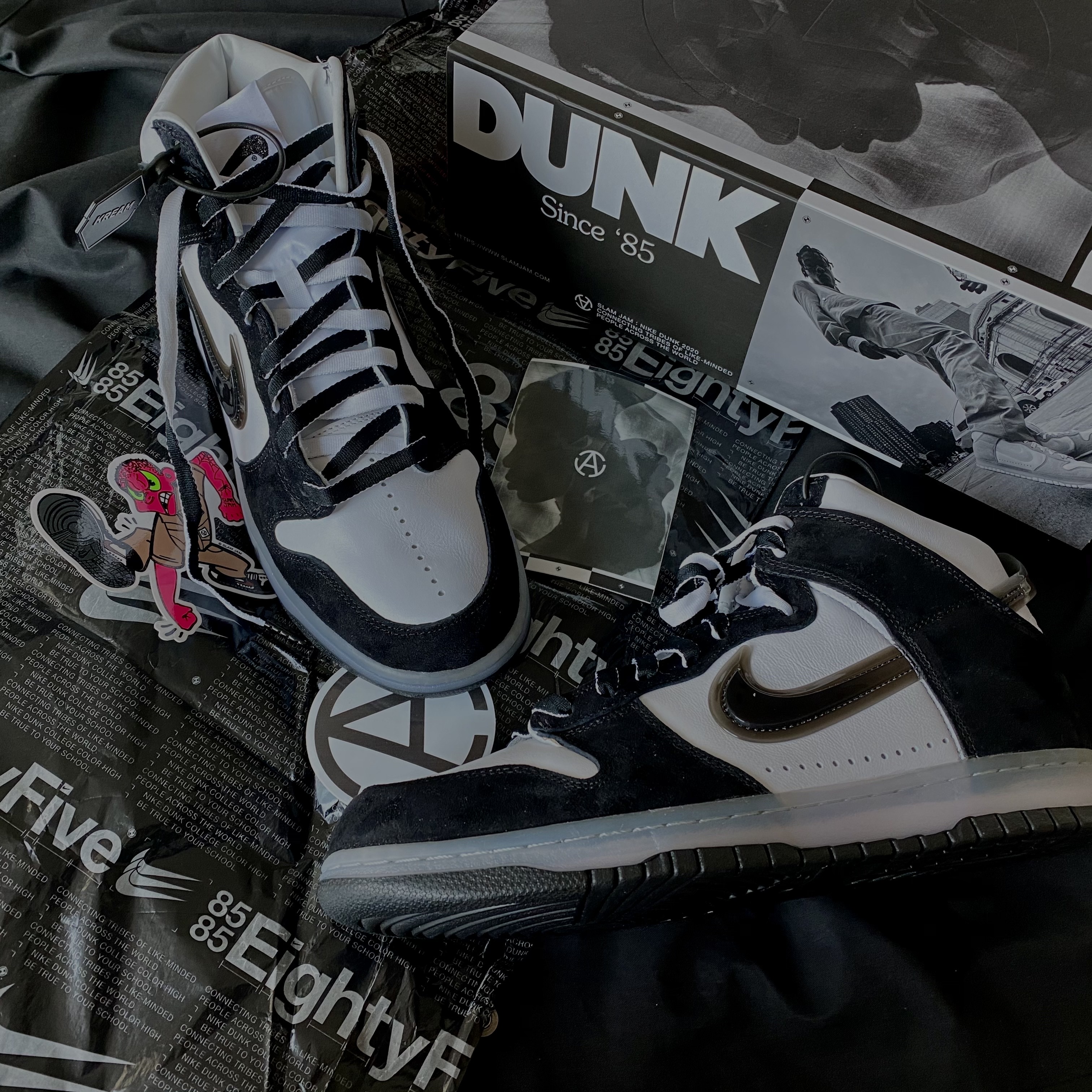 Nike x Slam Jam Dunk High SP Clear Black 착용 스타일