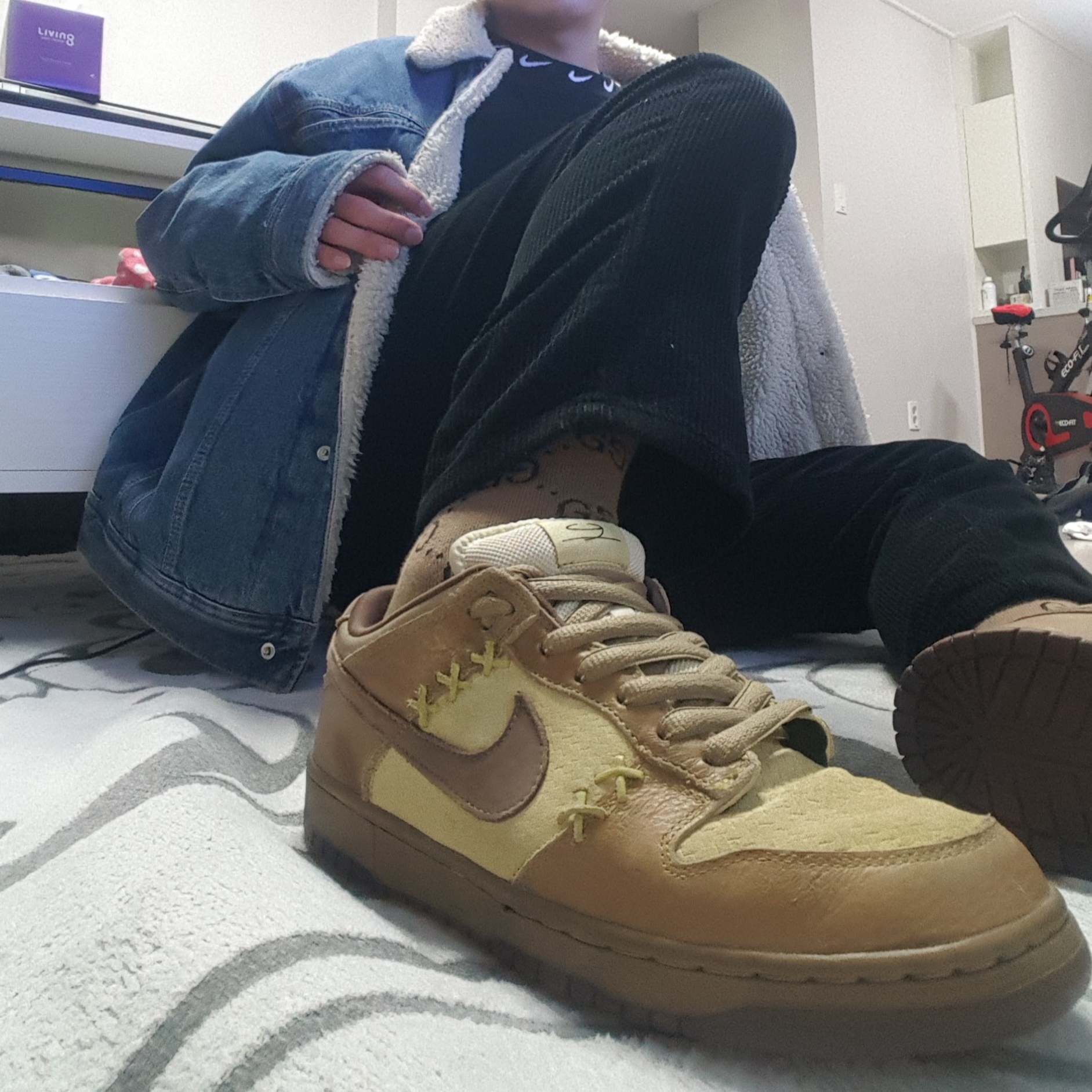 Nike Dunk Low Pro SB Shanghai 2, Nike x Stussy NRG BR LS Knit Top 착용 스타일