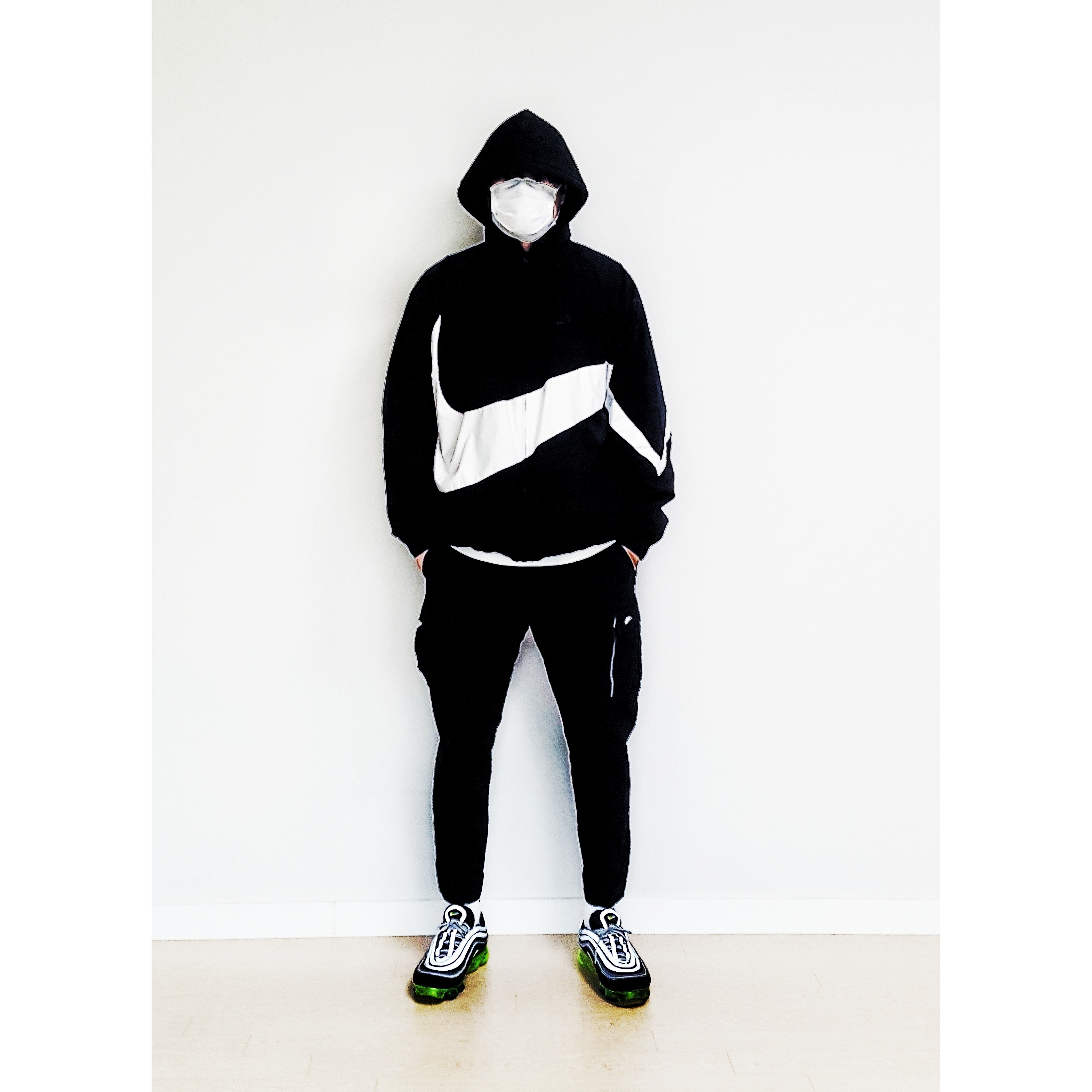 Nike Air VaporMax 97 Black Volt 착용 스타일