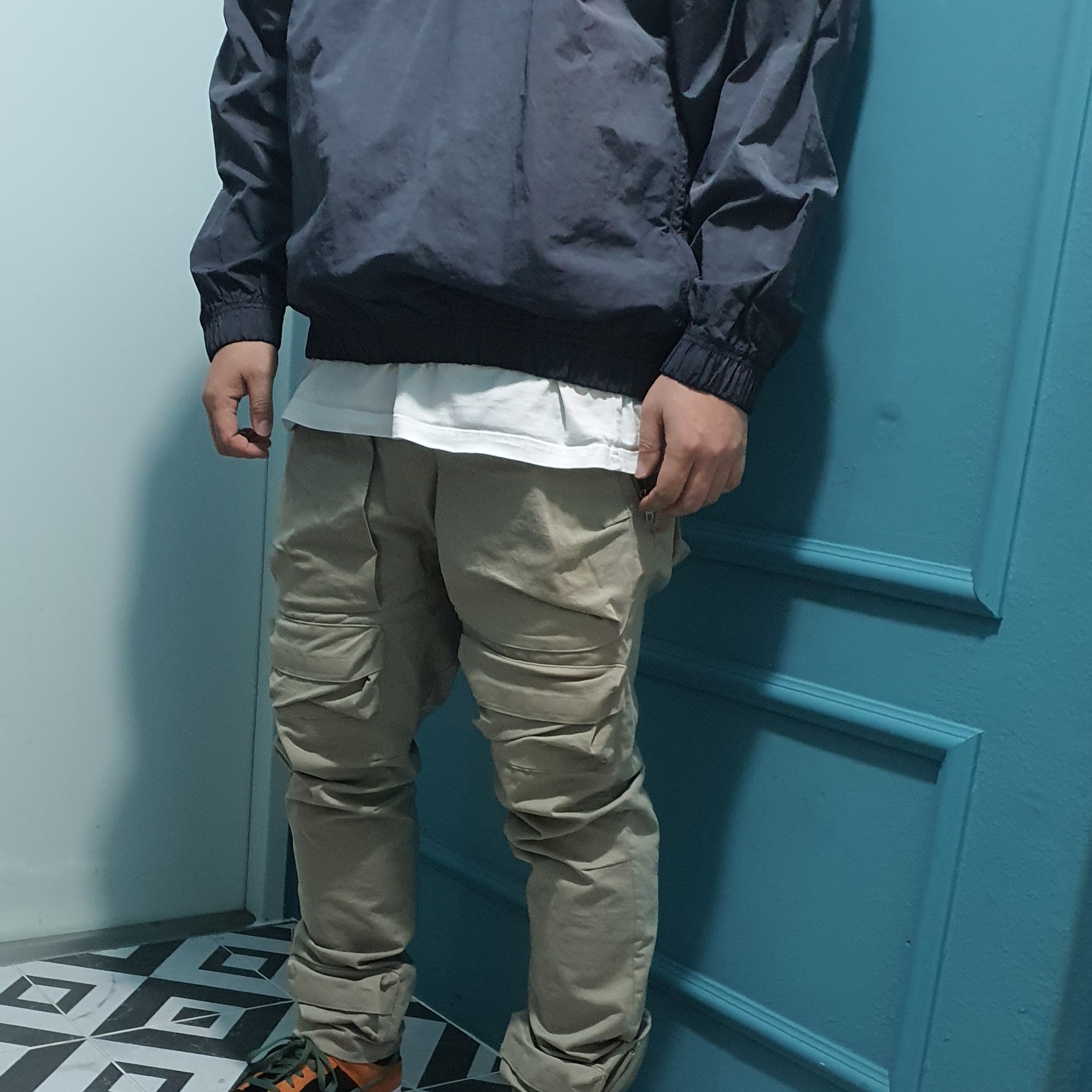 Nike x Stussy Windrunner Jacket Off Noir, Nike Dunk Low SP Ceramic 착용 스타일