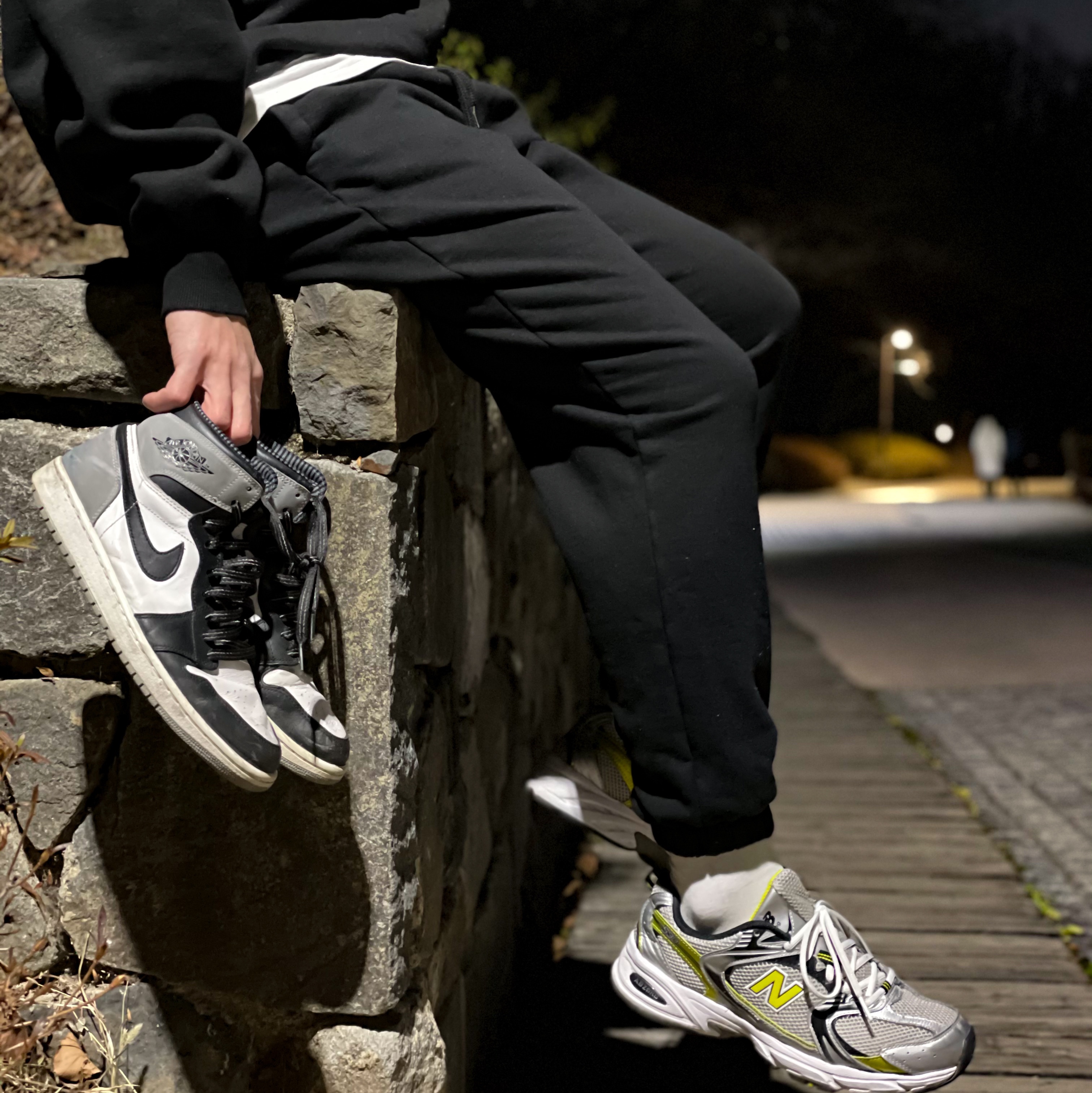 Jordan 1 Retro Barons, New Balance 530 Silver 착용 스타일