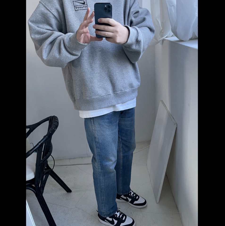 Nike x Ambush Dunk High Black, Nike x Stussy NRG BR Crew Fleece Grey 착용 스타일