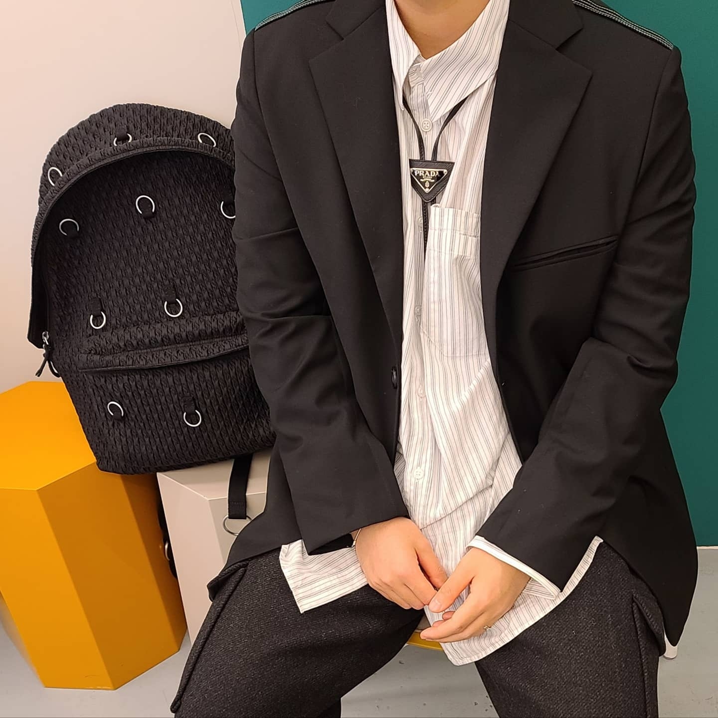 Acne Studios Rockaway Tumbled Sneakers White 착용 스타일 - 2