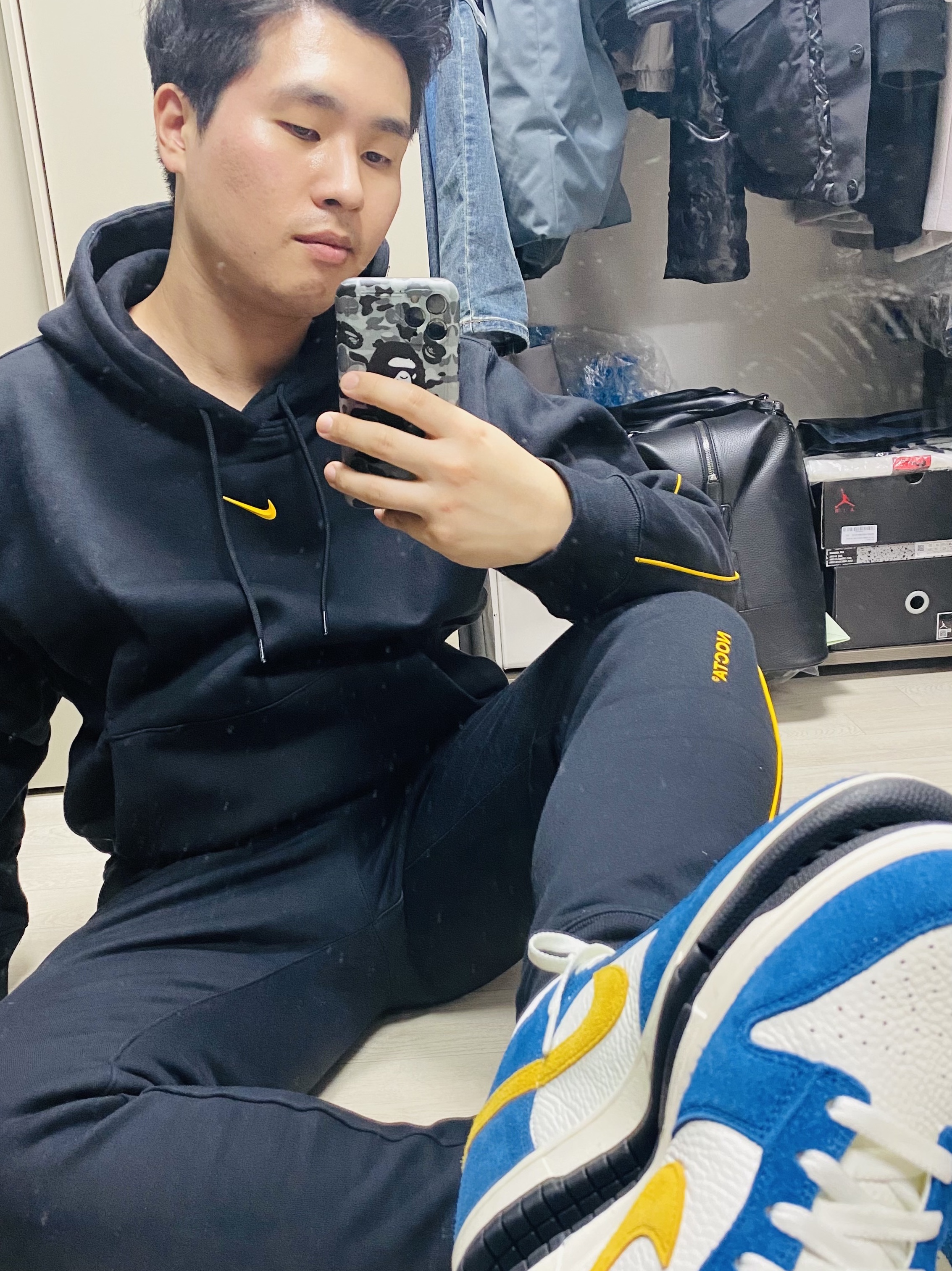 Nike x Drake Nocta Essential Hoodie Black - Asia, Nike x Drake Nocta Fleece Pants Black - Asia 착용 스타일