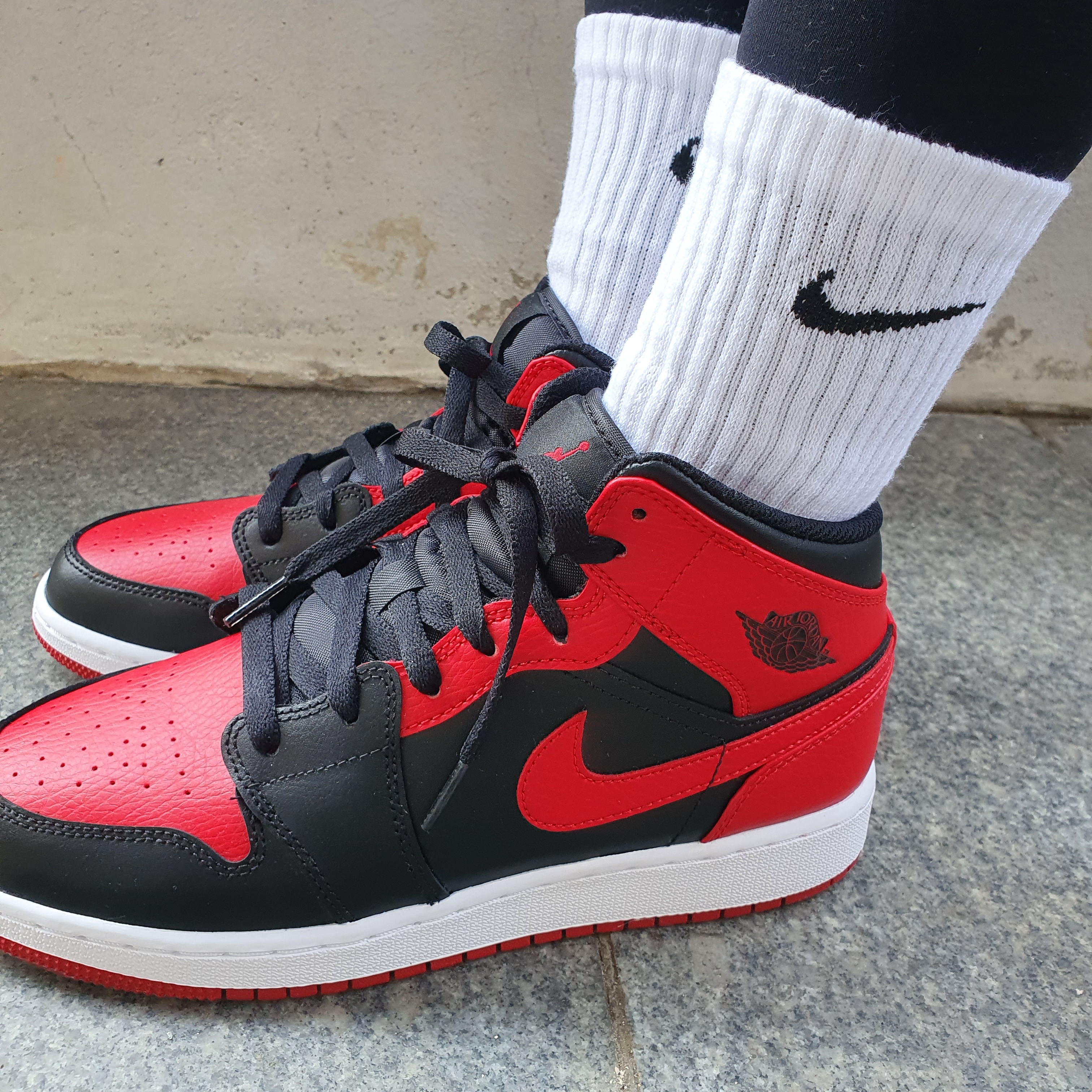 (GS) Jordan 1 Mid Bred Banned 2020 착용 스타일 - 1