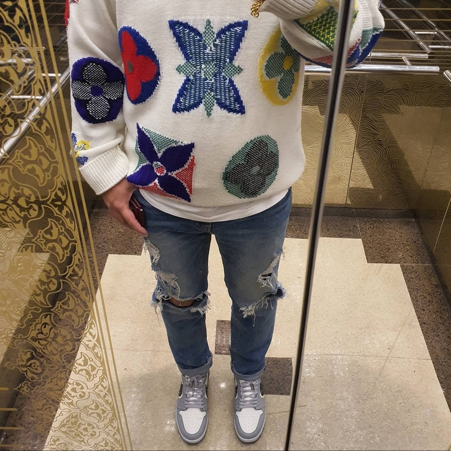 Jordan 1 x Dior High OG 착용 스타일