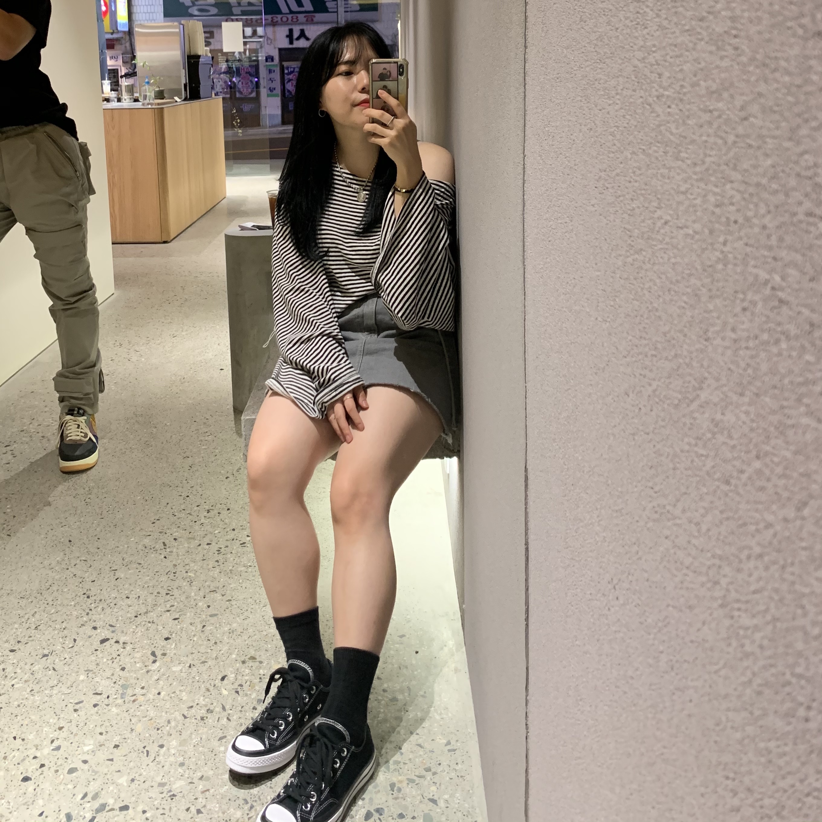 Converse x Moncler x Fragment Chuck 70 Ox Black 착용 스타일