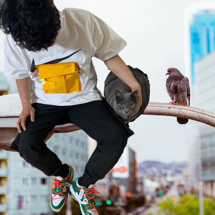 Nike x Off-White Dunk Low Pine Green 착용 스타일
