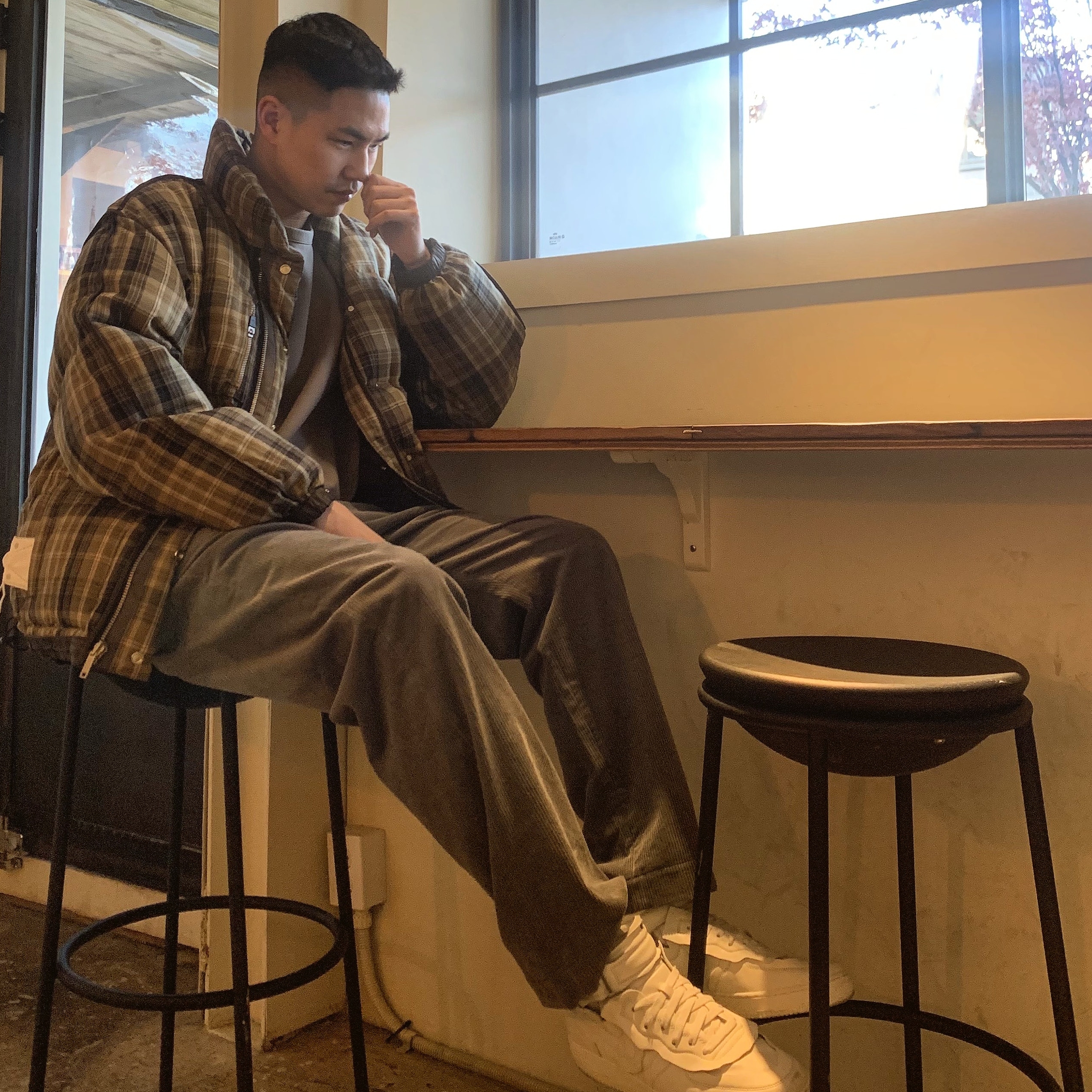 Nike x Comme des Garcons Homme Plus Air Force Mid White 착용 스타일